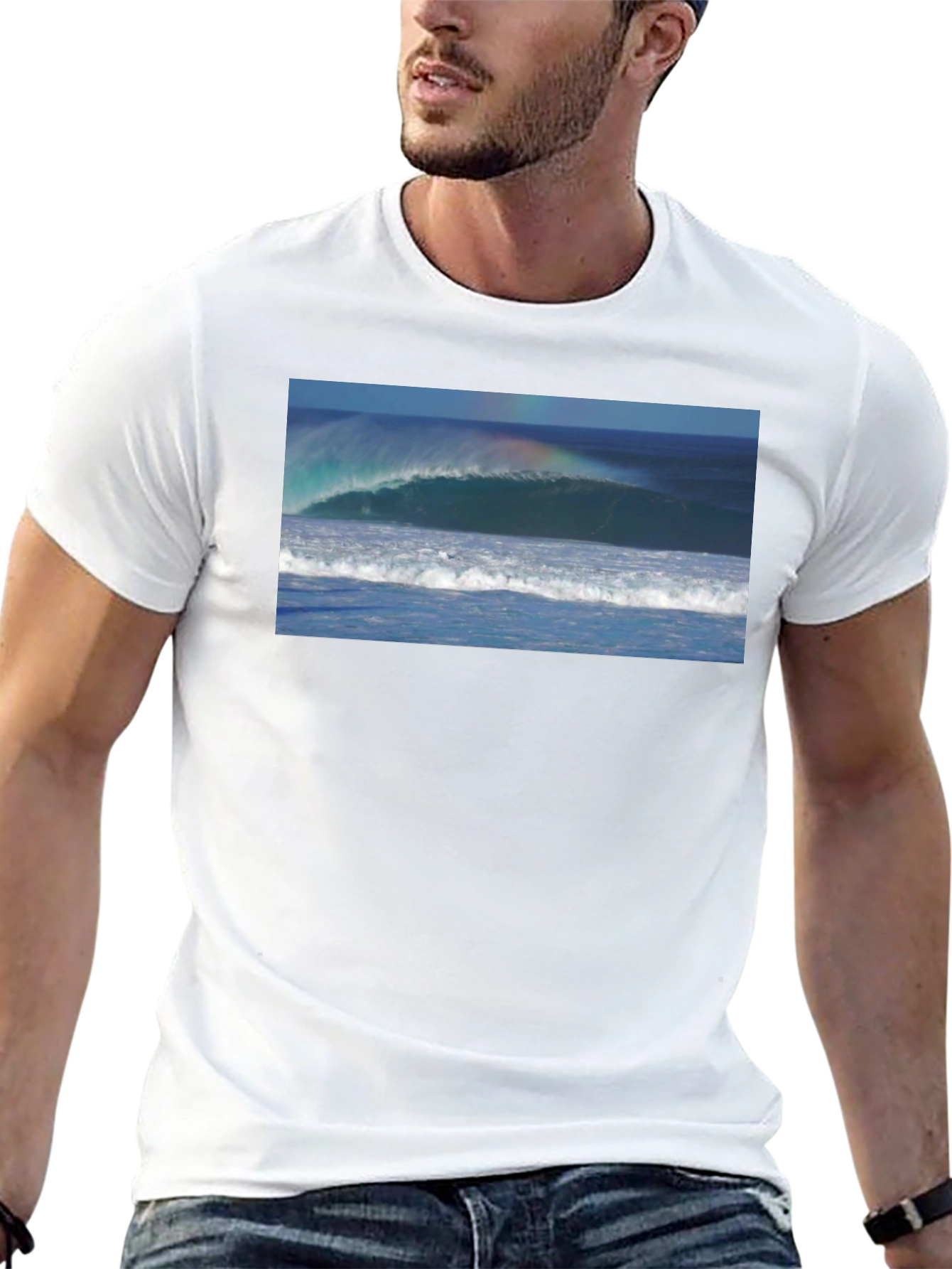Ocean Wave Graphic Black T-Shirt
