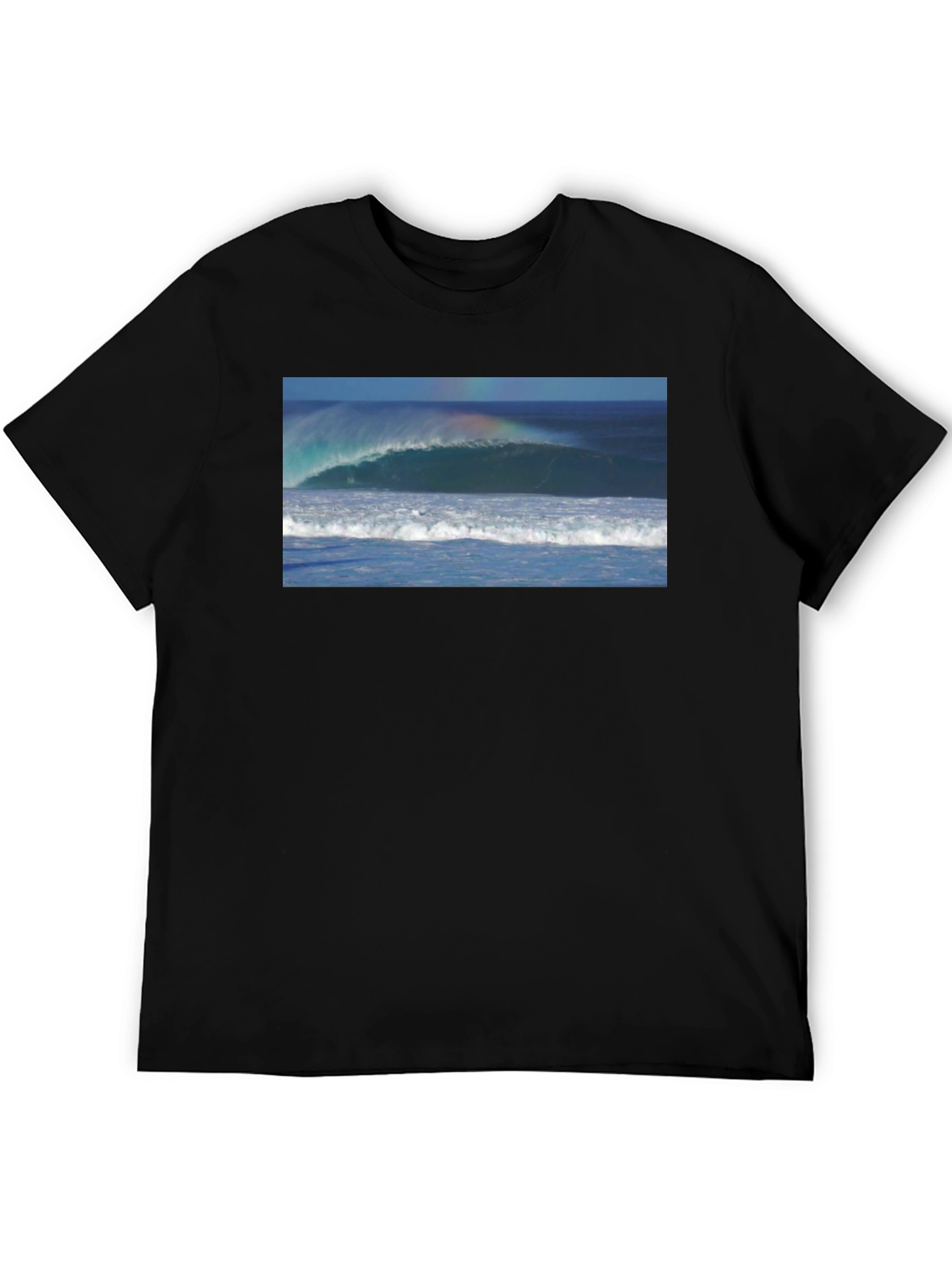 Ocean Wave Graphic Black T-Shirt