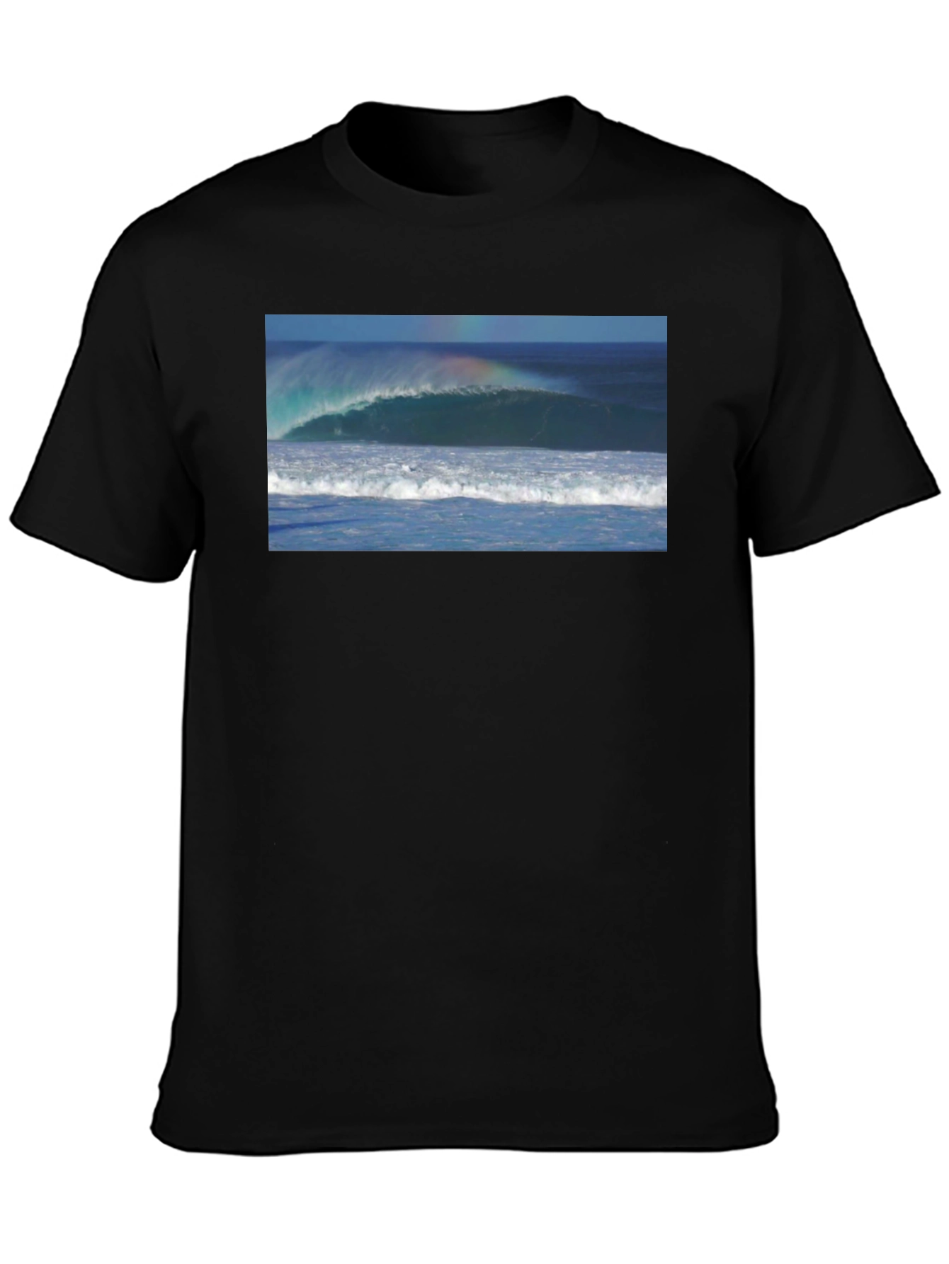Ocean Wave Graphic Black T-Shirt