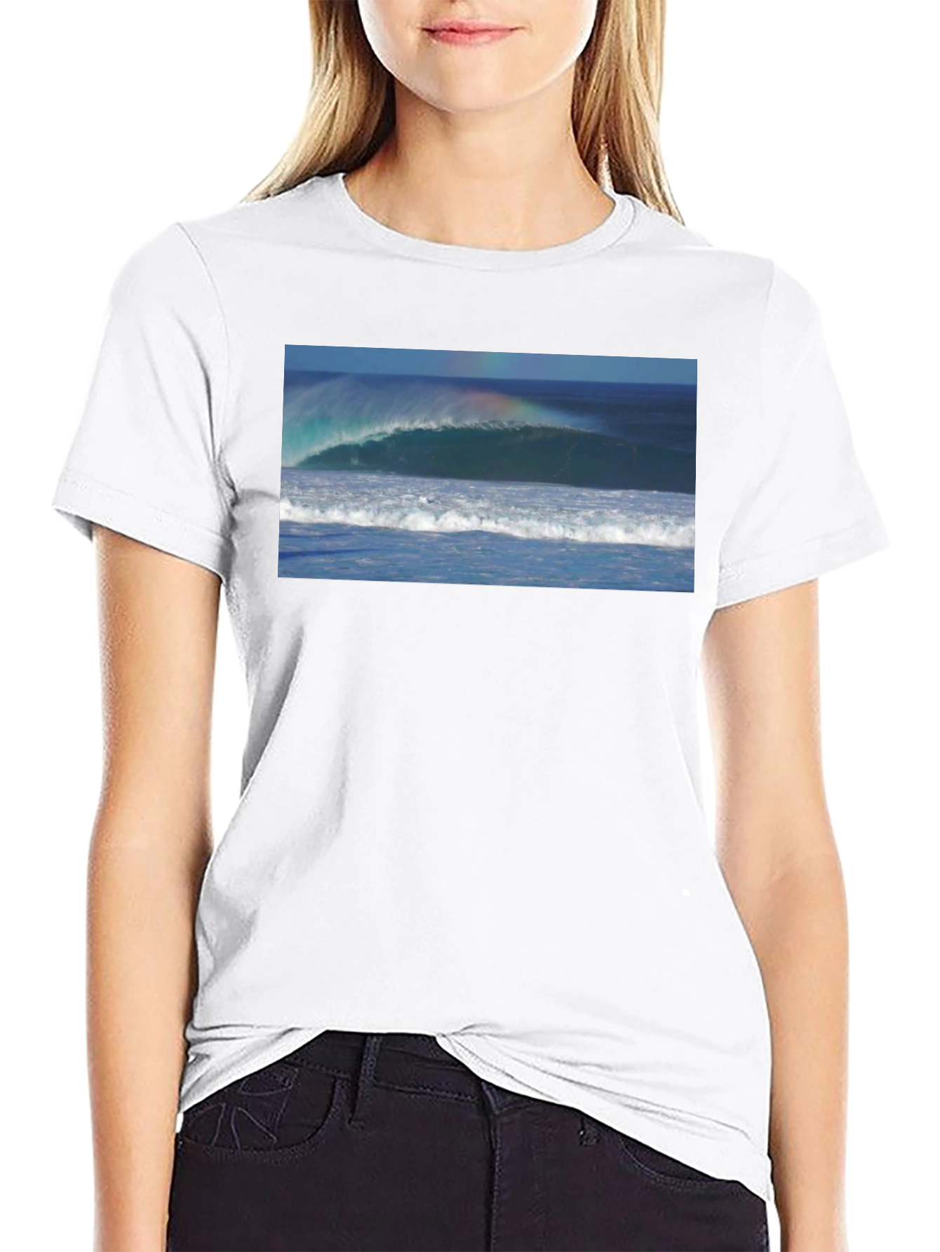 Ocean Wave Graphic Black T-Shirt