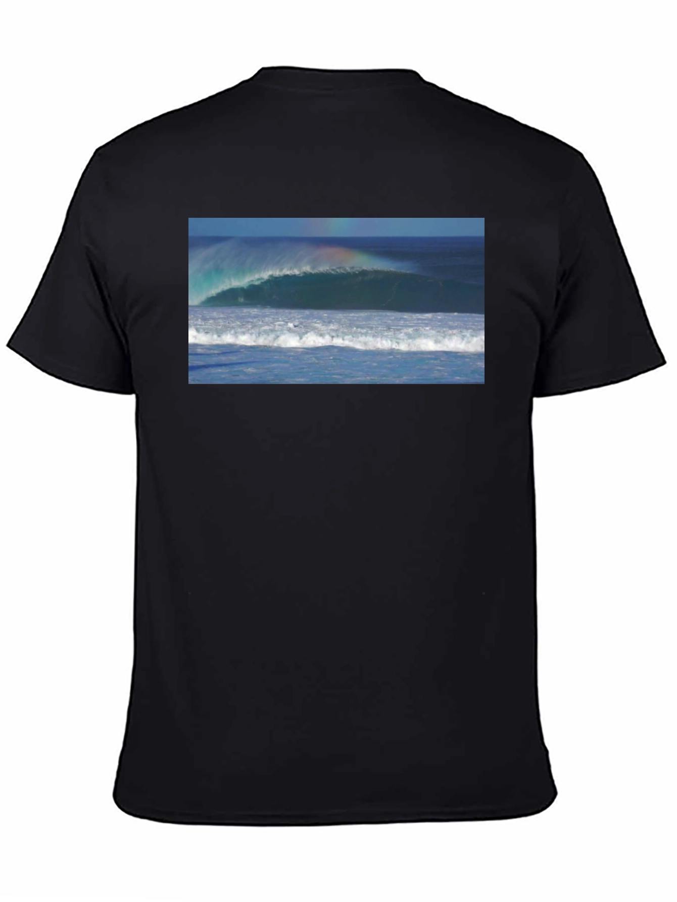 Ocean Wave Graphic Black T-Shirt