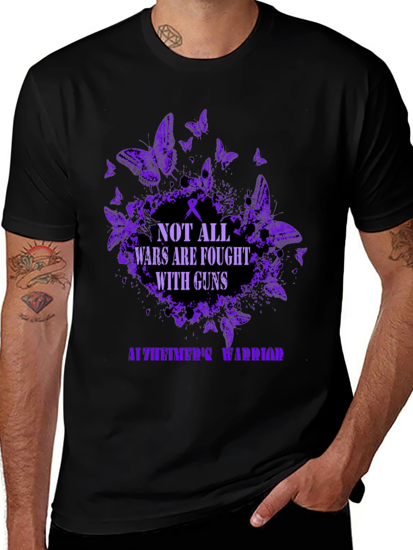 Alzheimers Warrior T-Shirt - Butterfly Graphic Tee
