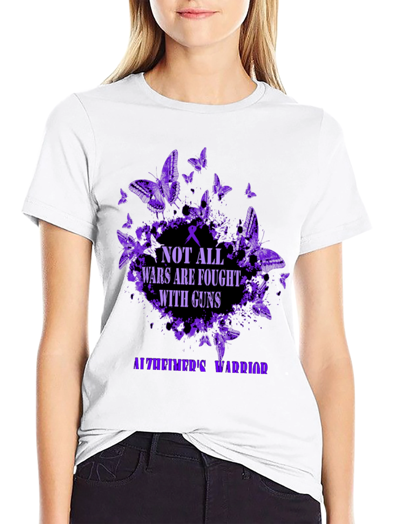Alzheimers Warrior T-Shirt - Butterfly Graphic Tee