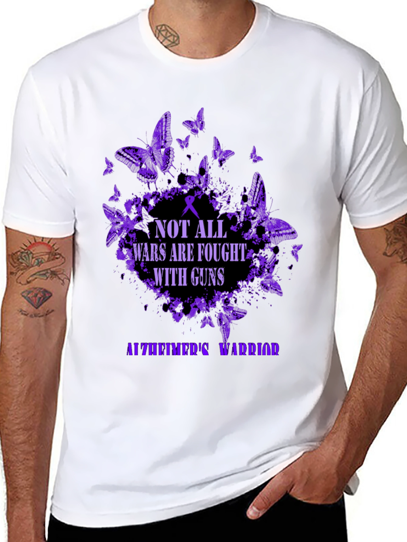 Alzheimers Warrior T-Shirt - Butterfly Graphic Tee