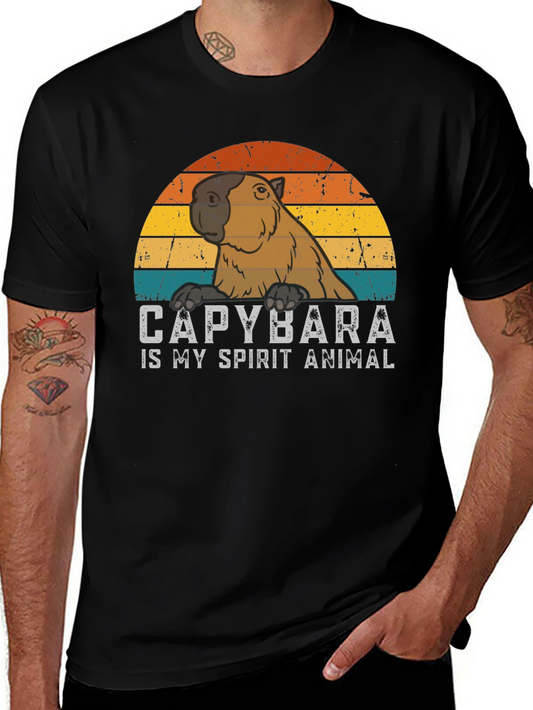 Capybara Spirit Animal Graphic Tee - Cool Retro Design