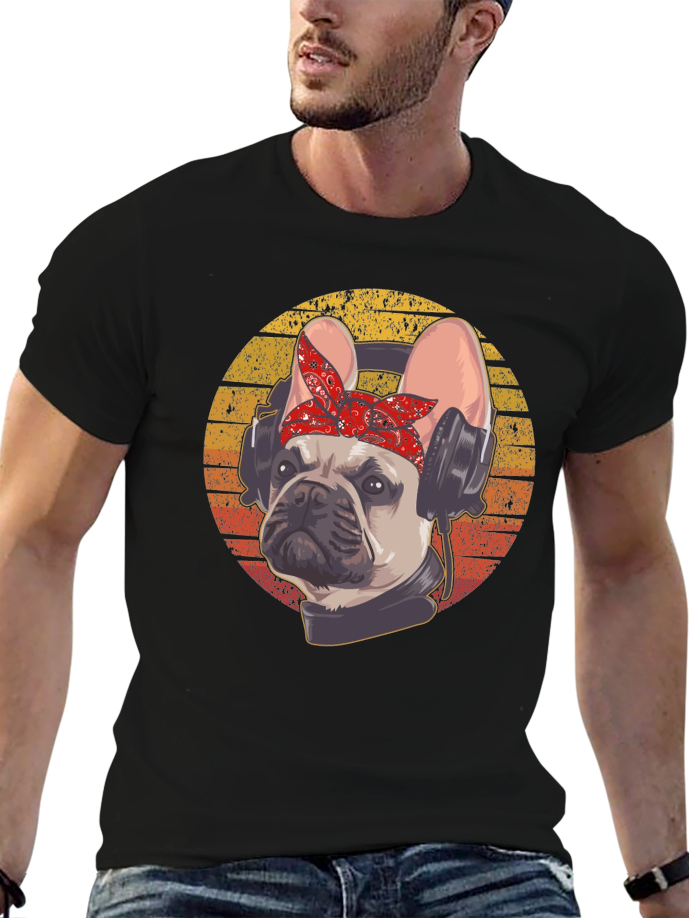 DJ French Bulldog T-Shirt - Cool Dog with Headphones!