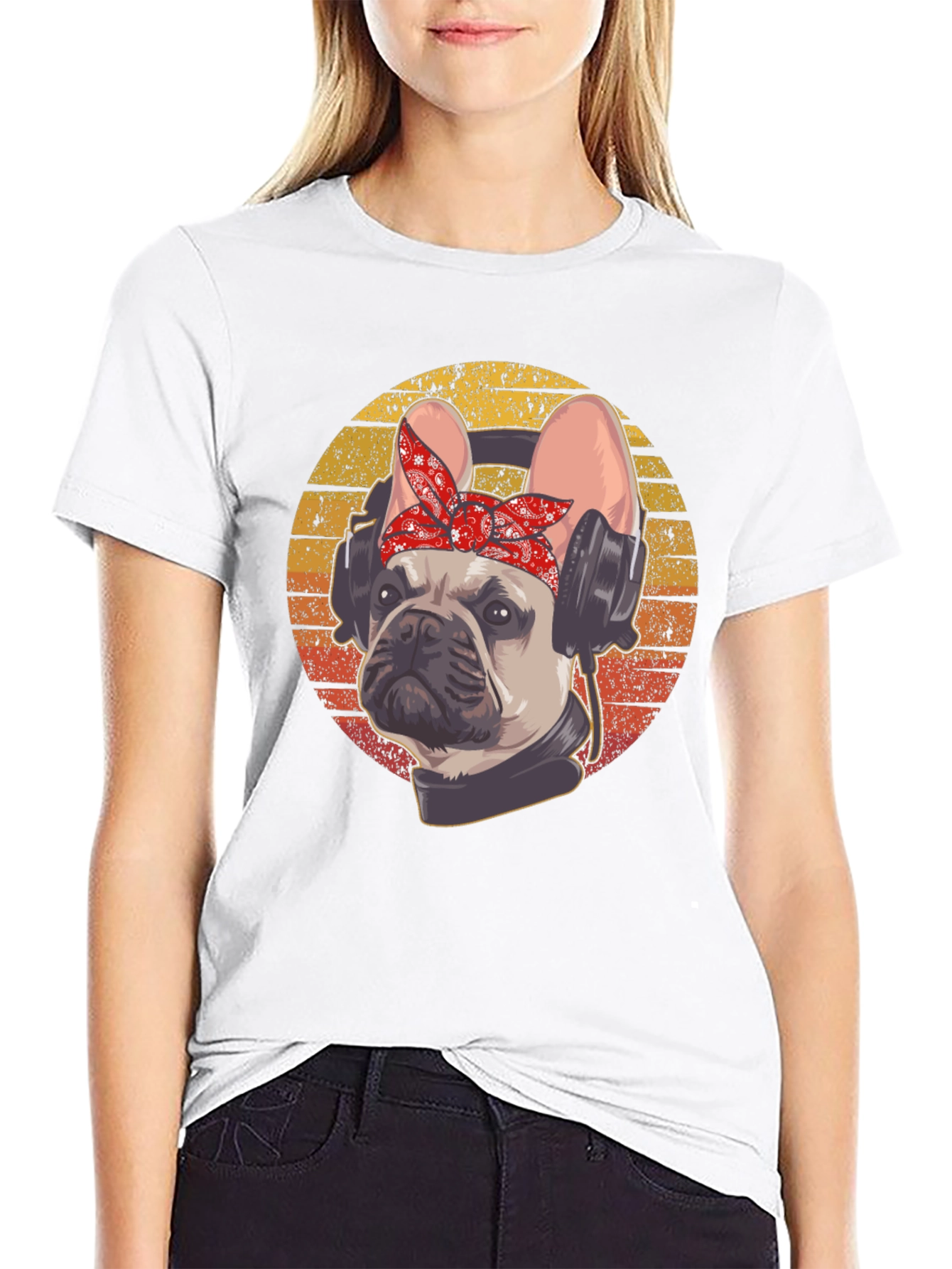 DJ French Bulldog T-Shirt - Cool Dog with Headphones!
