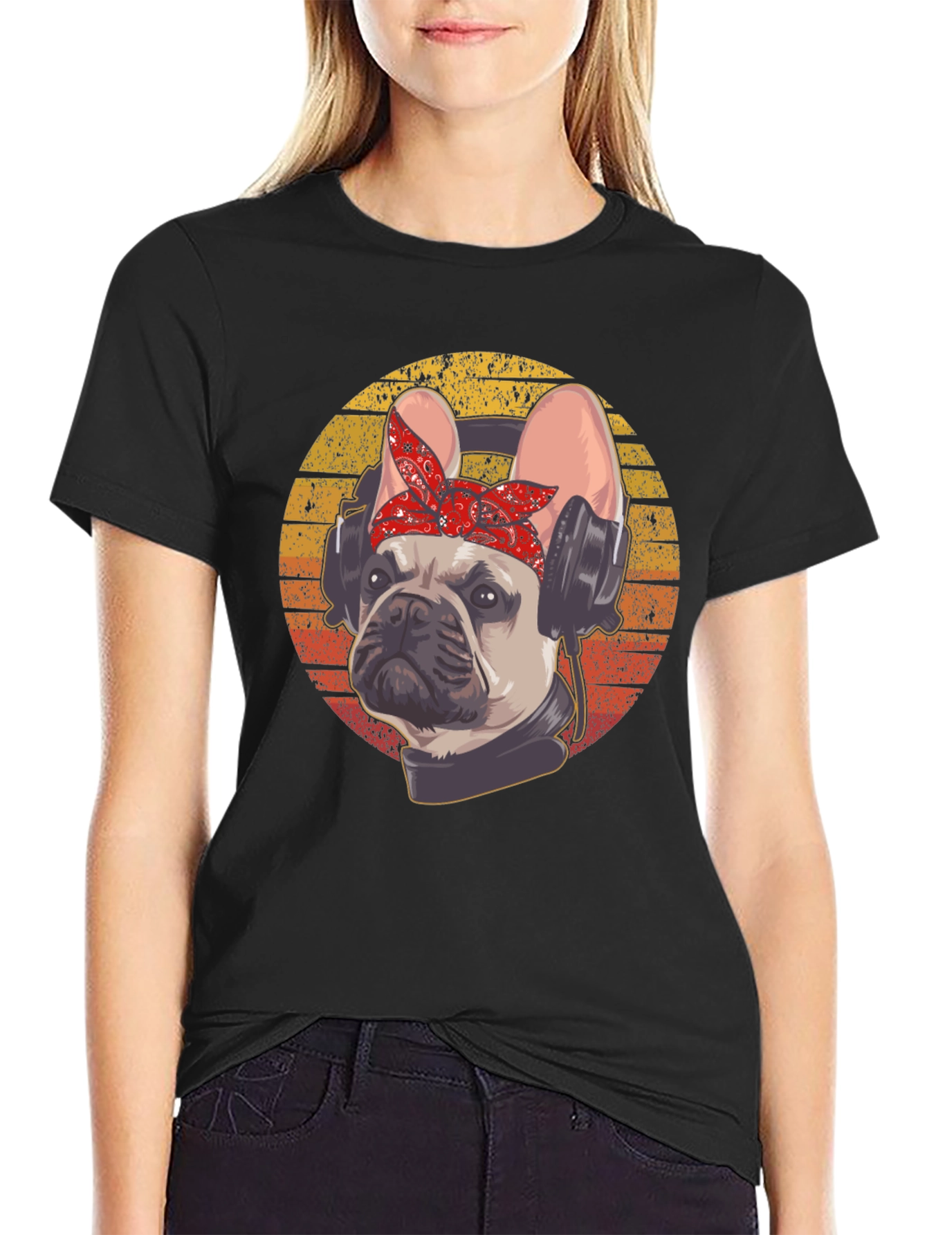 DJ French Bulldog T-Shirt - Cool Dog with Headphones!