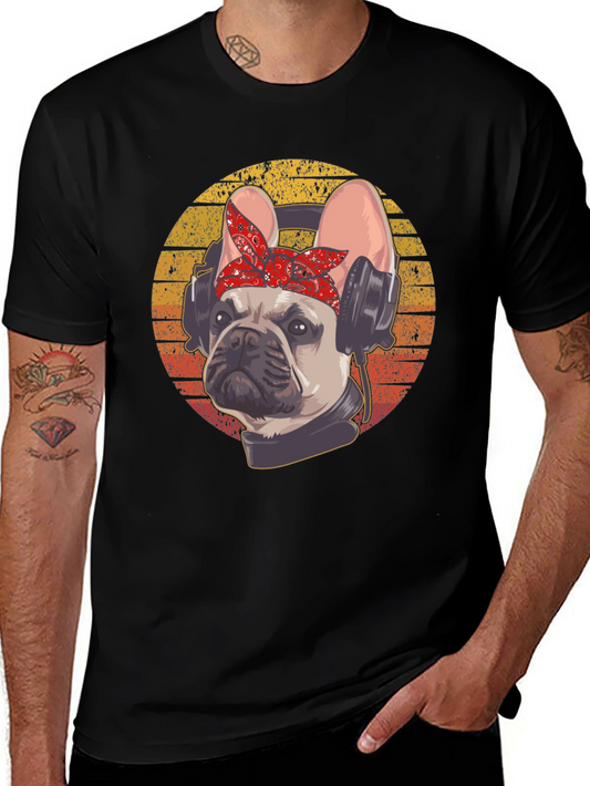 DJ French Bulldog T-Shirt - Cool Dog with Headphones!
