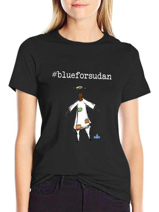 #blueforsudan Graphic T-Shirt - Unisex Black Tee