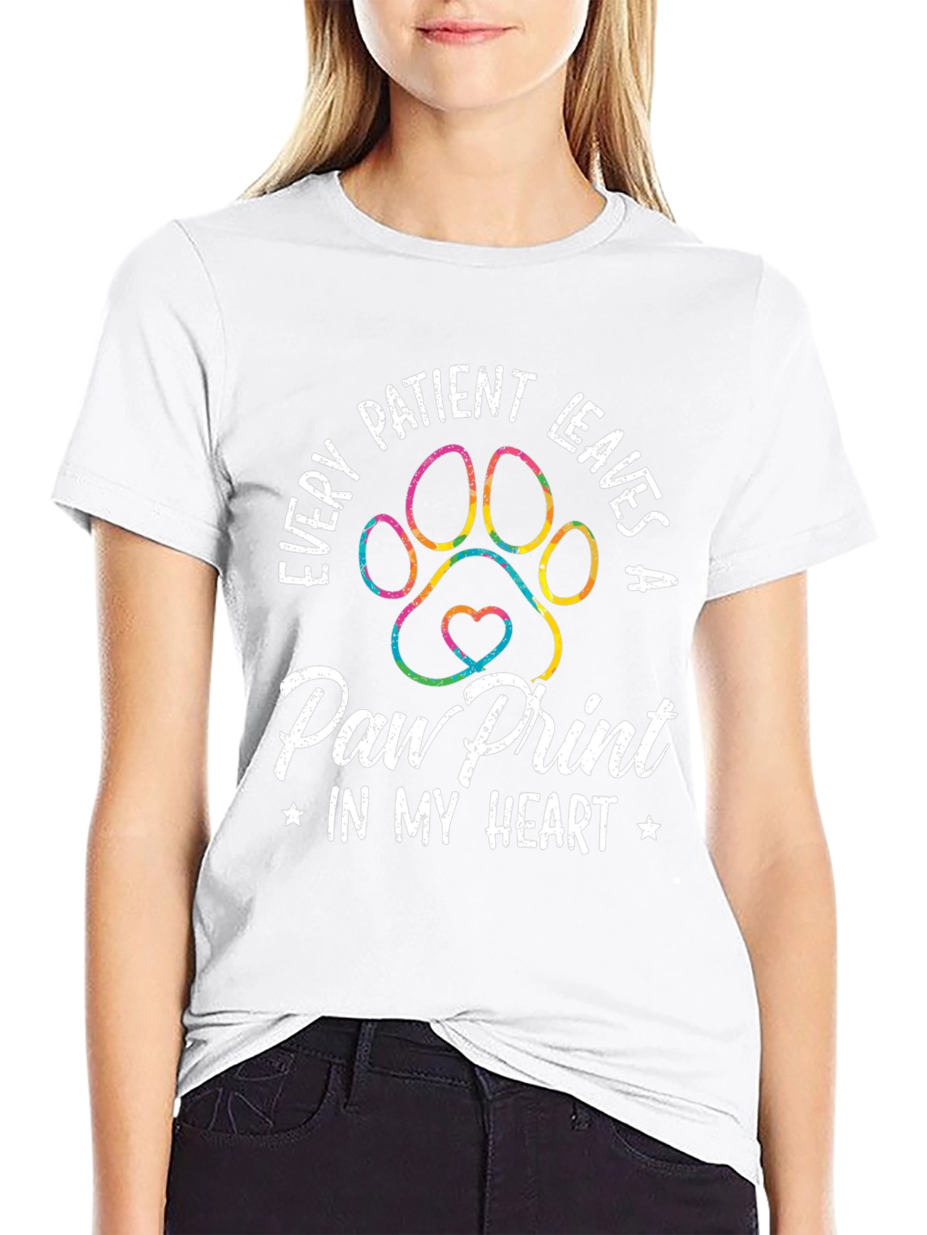 Paw Print Heart T-Shirt - Vet Nurse Tee