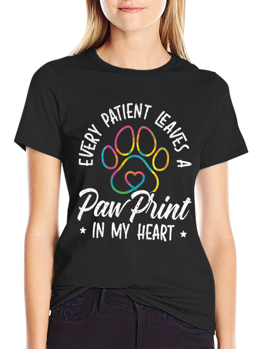 Paw Print Heart T-Shirt - Vet Nurse Tee