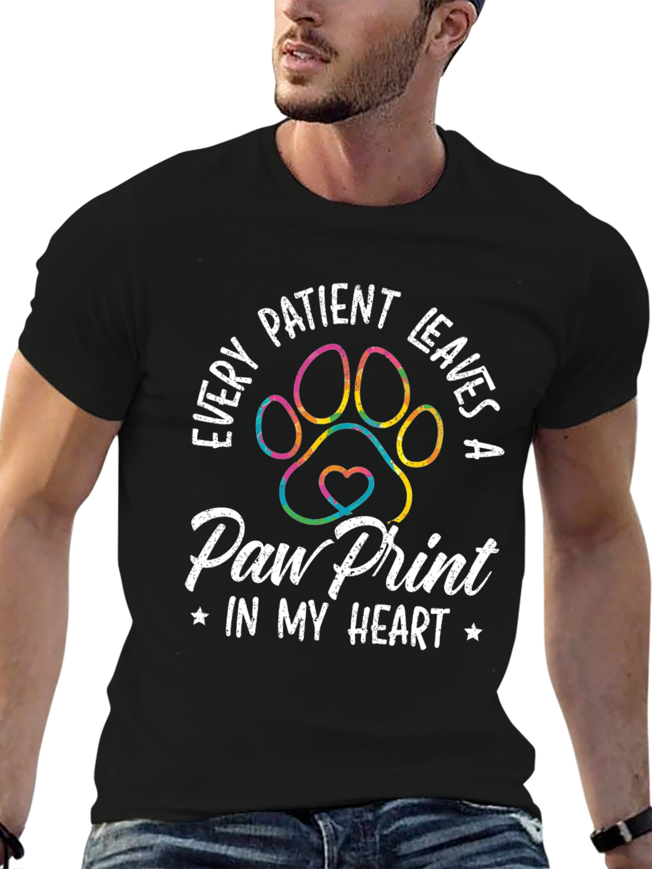 Paw Print Heart T-Shirt - Vet Nurse Tee