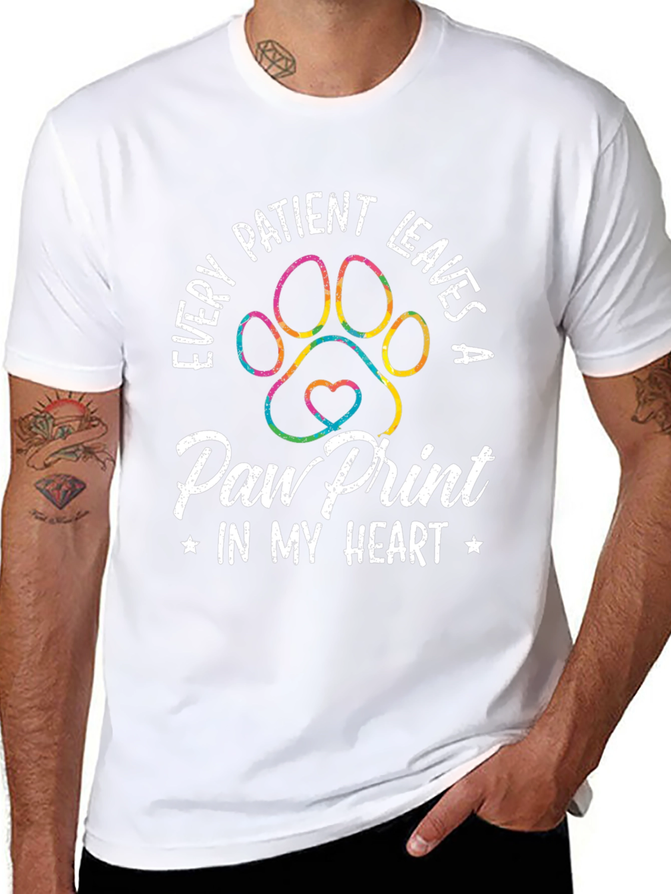 Paw Print Heart T-Shirt - Vet Nurse Tee