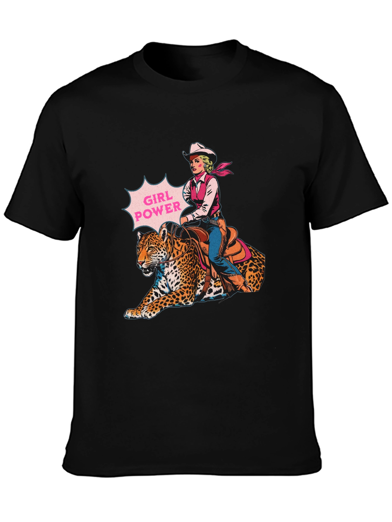Girl Power Leopard Graphic T-Shirt