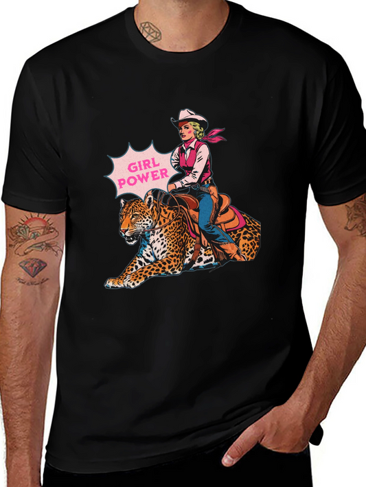 Girl Power Leopard Graphic T-Shirt