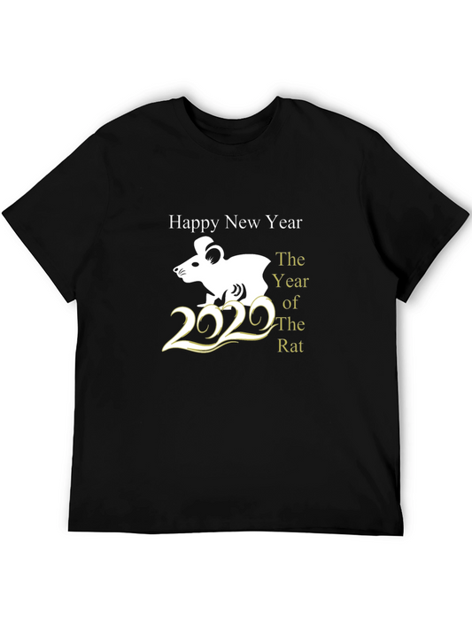 Happy New Year of the Rat 2020 Black T-Shirt