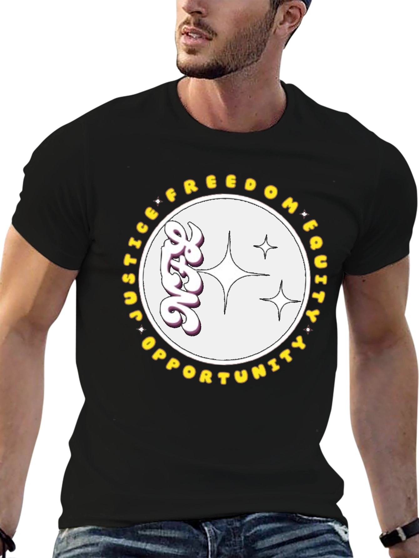 Equality T-Shirt - Justice Freedom Opportunity Graphic Tee