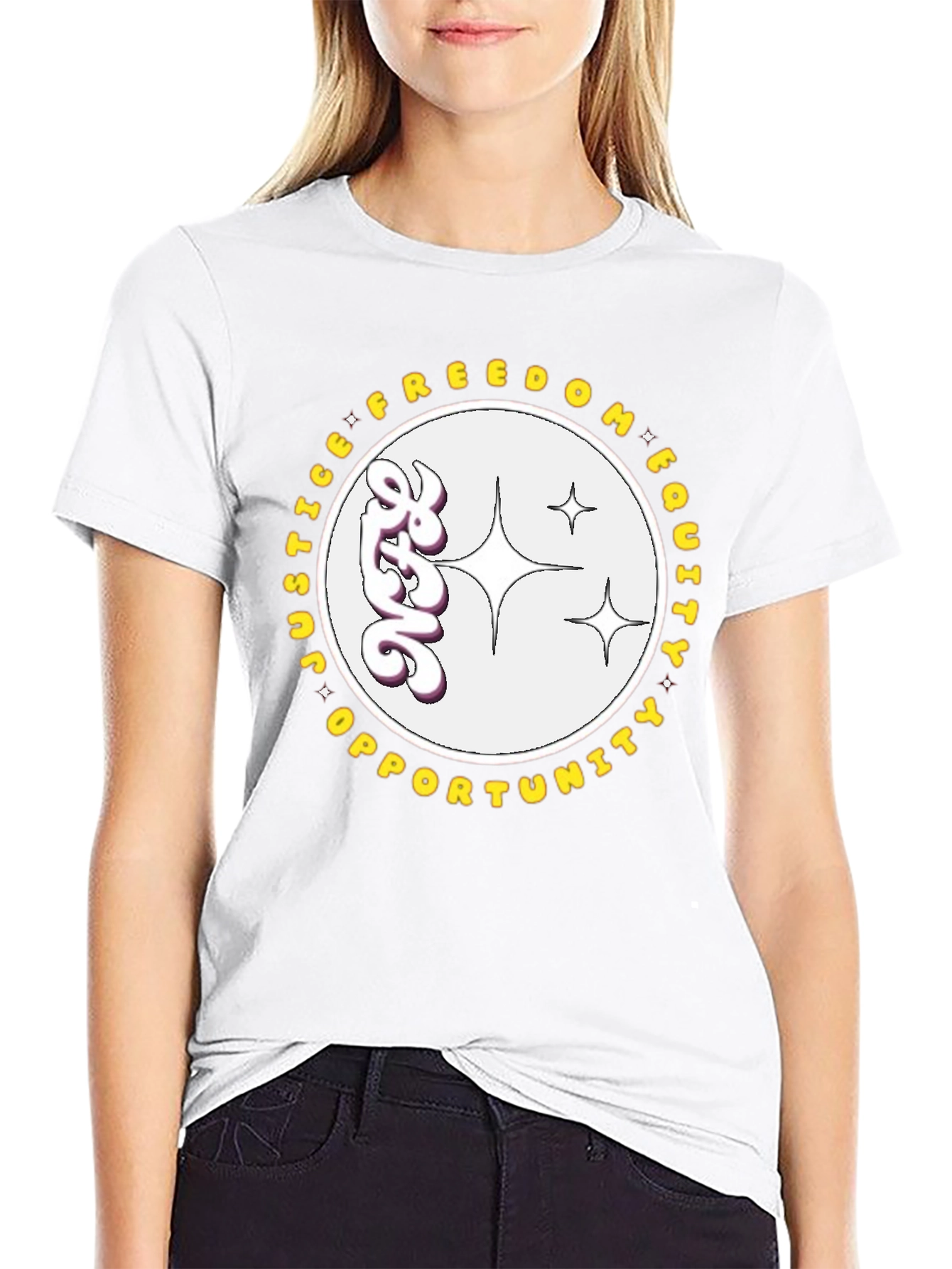 Equality T-Shirt - Justice Freedom Opportunity Graphic Tee
