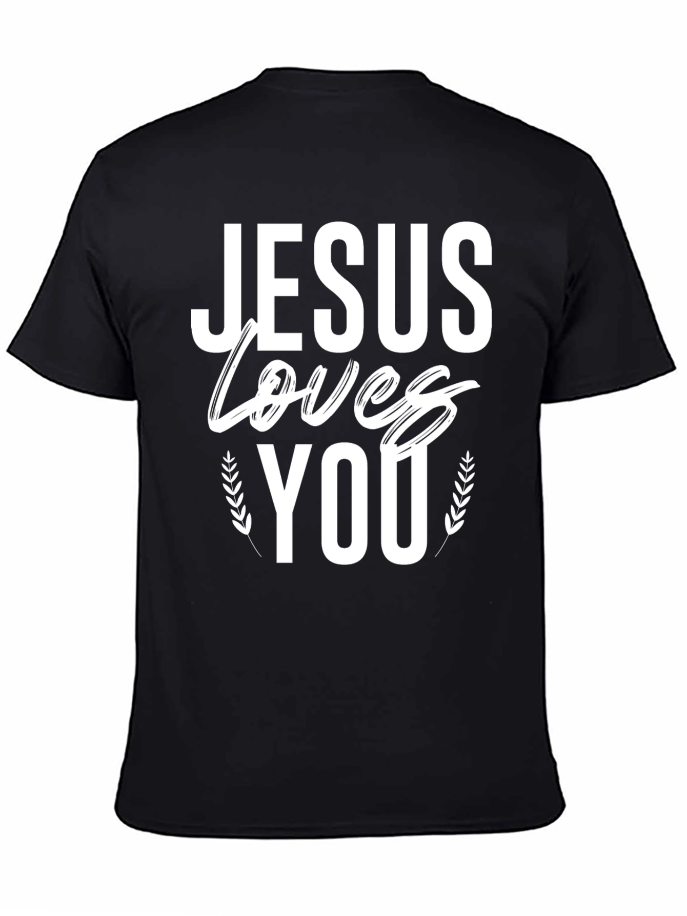 Jesus Loves You Graphic Black T-Shirt