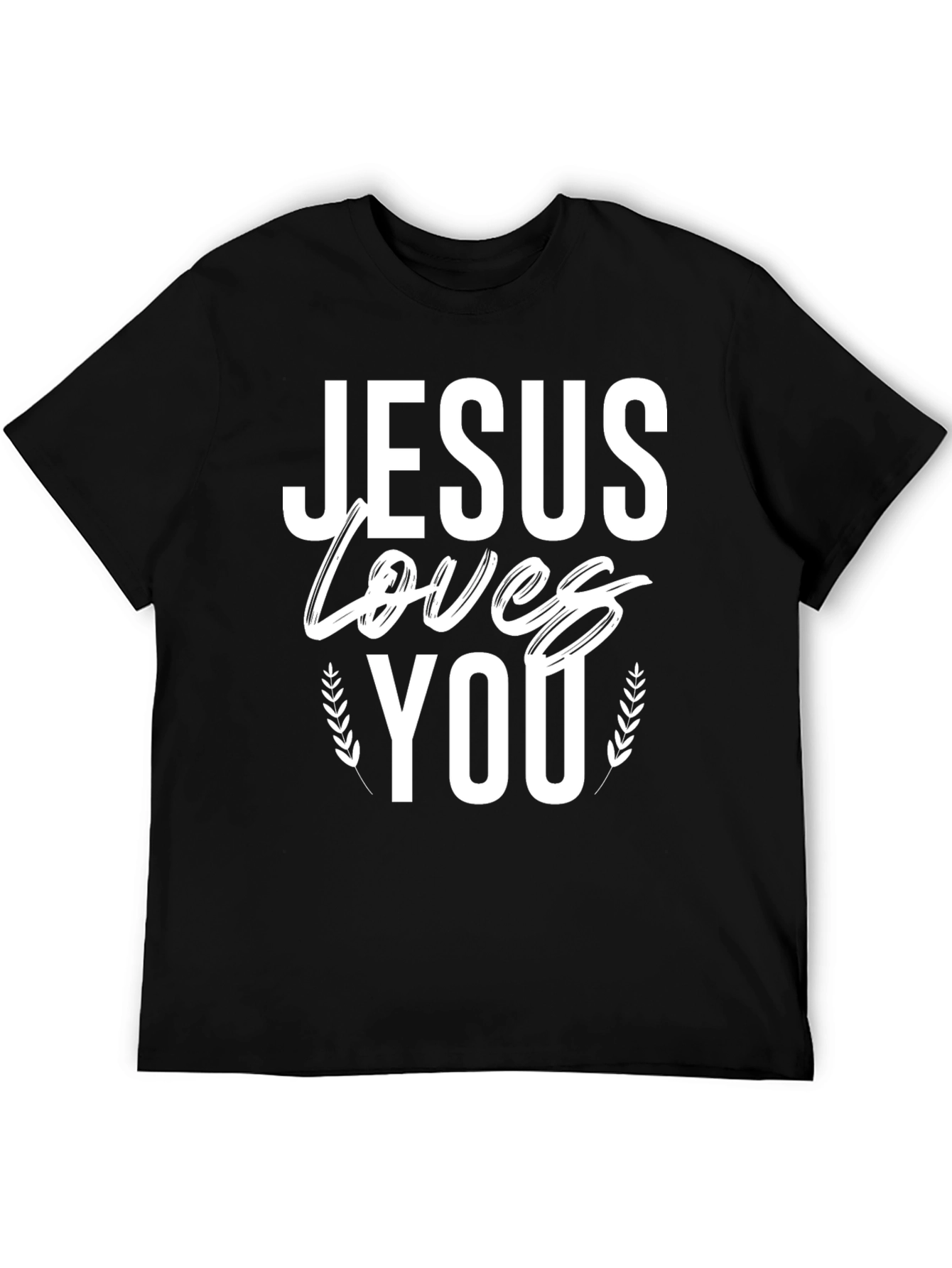 Jesus Loves You Graphic Black T-Shirt