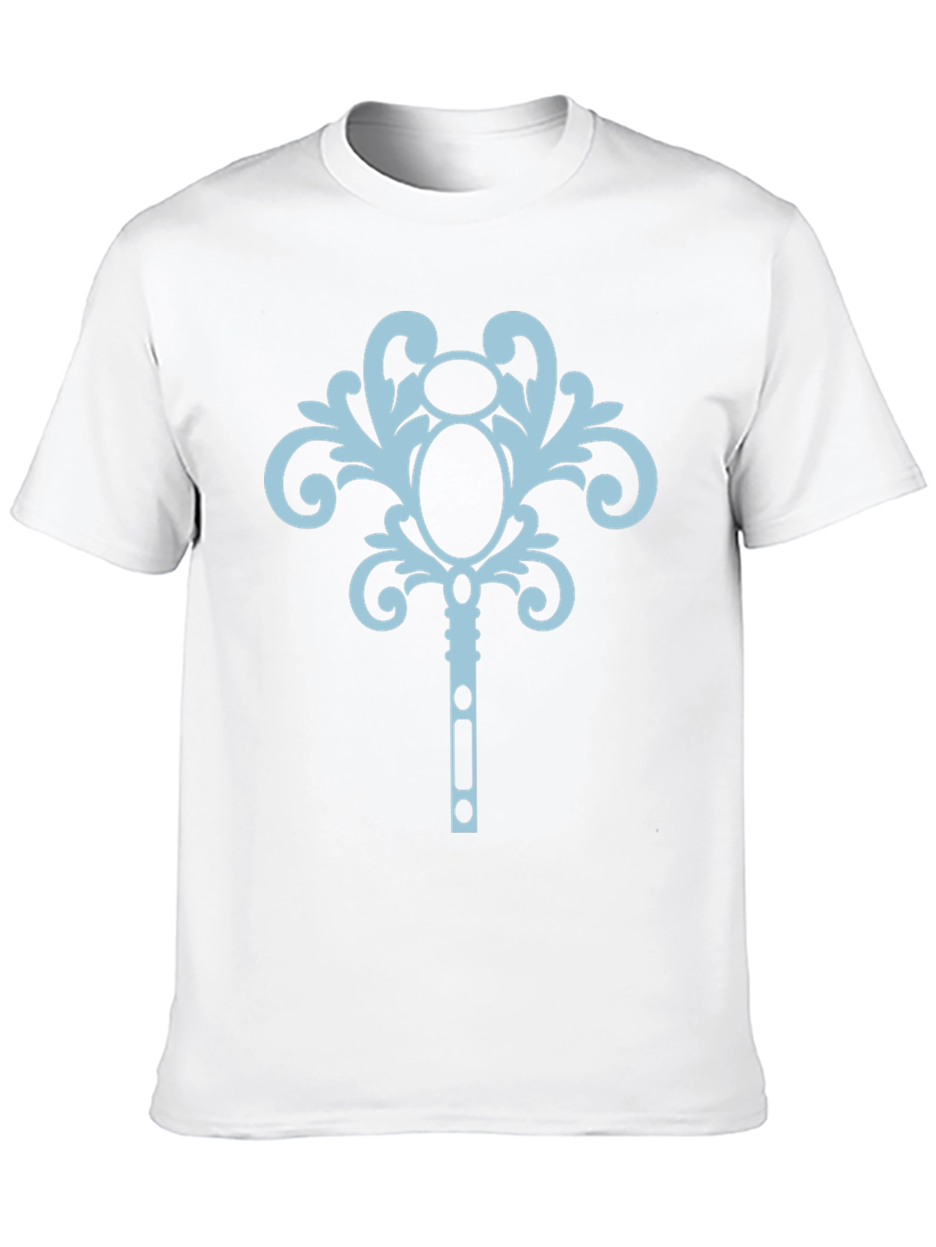 Black T-Shirt with Ornamental Key Design