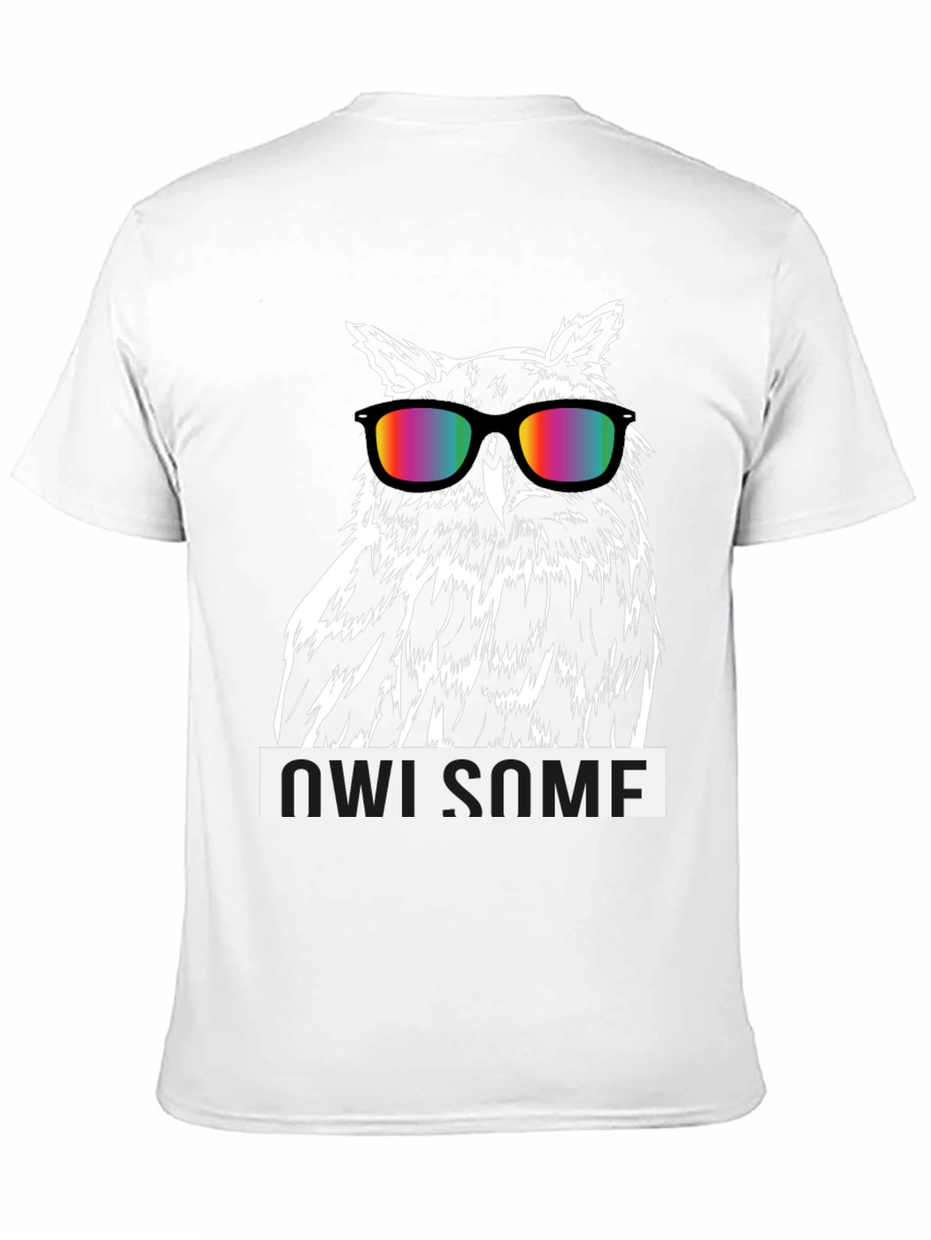 Owl-some Graphic Tee - Cool Owl with Rainbow Glasses