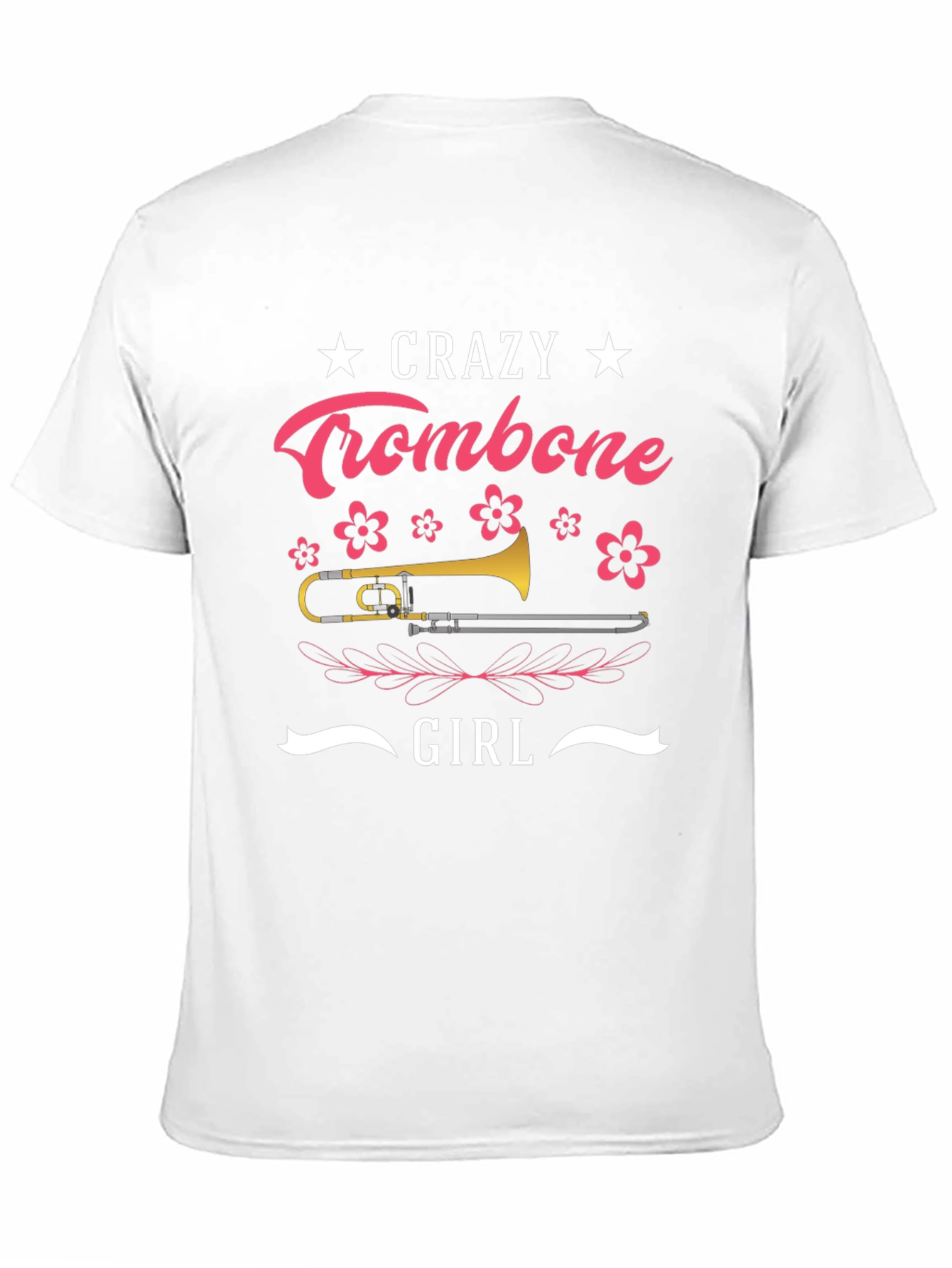 Crazy Trombone Girl Black T-Shirt