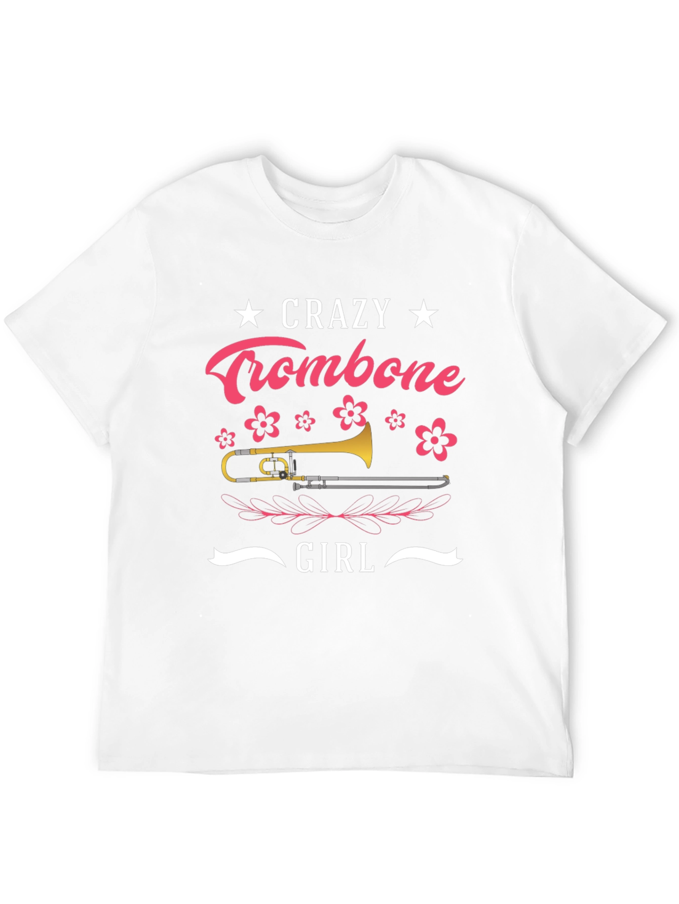 Crazy Trombone Girl Black T-Shirt