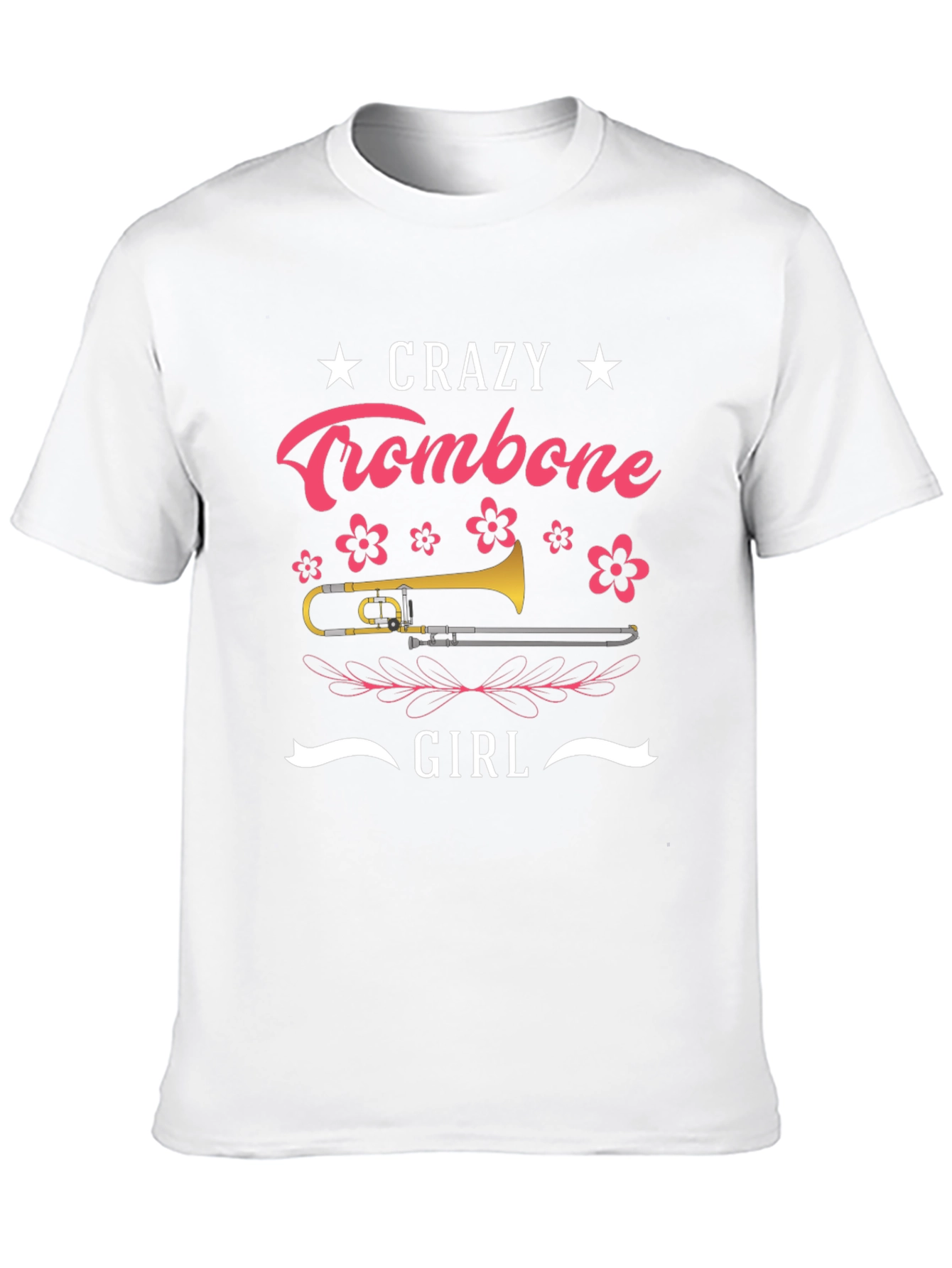 Crazy Trombone Girl Black T-Shirt