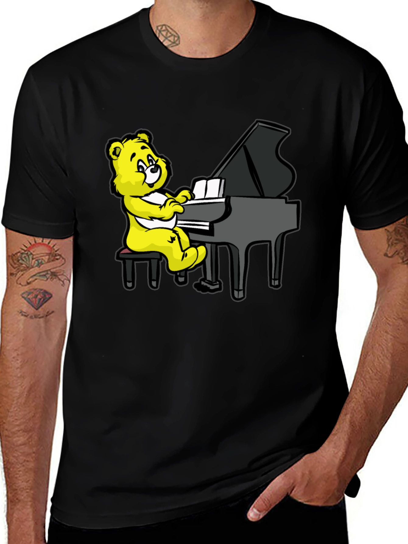Musical Bear Black T-Shirt