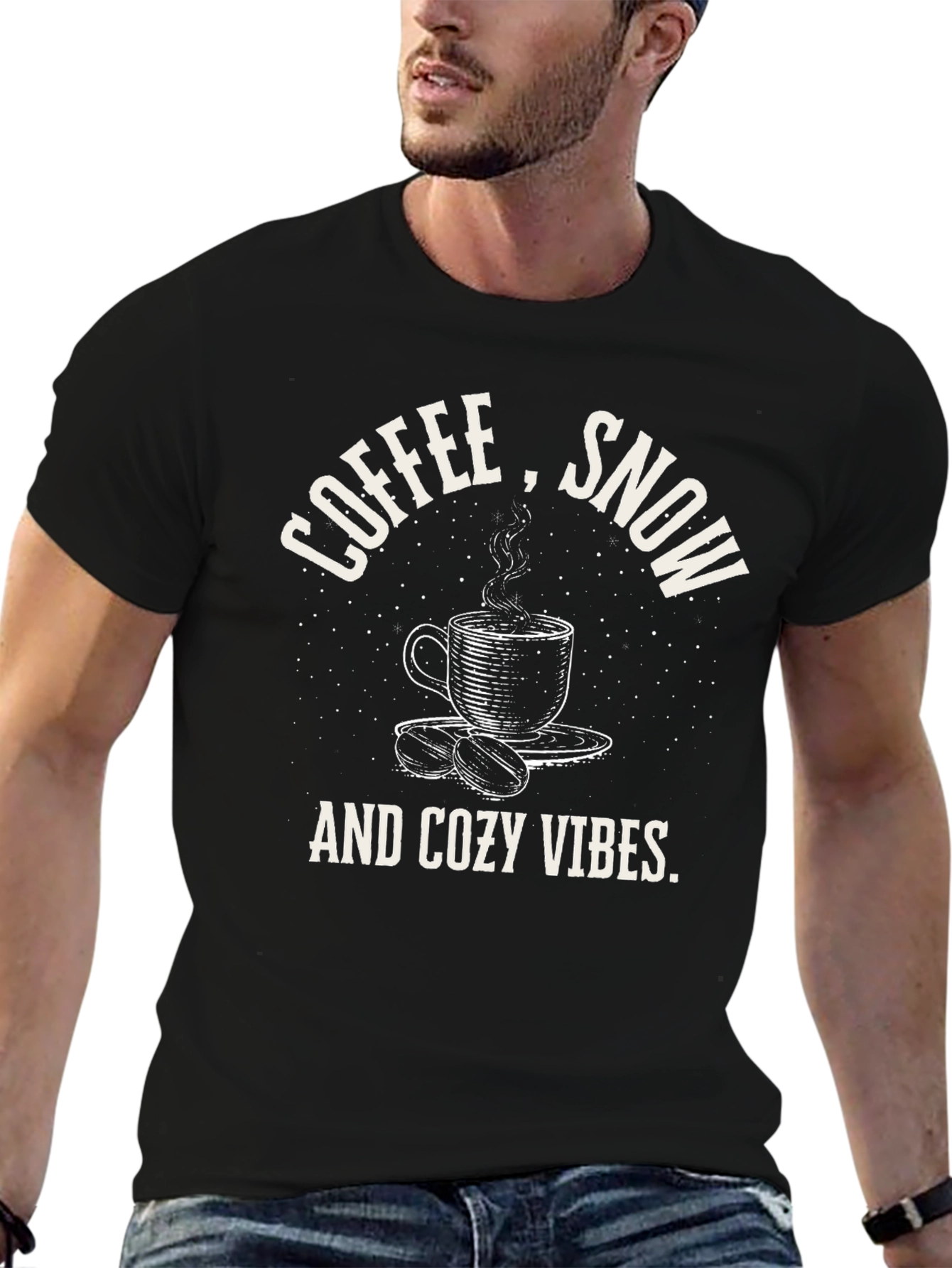 Coffee Snow and Cozy Vibes Graphic Tee