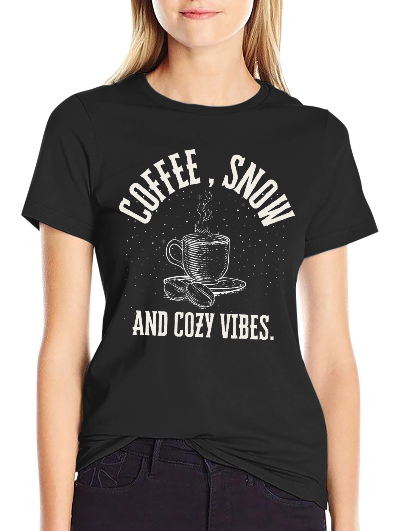 Coffee Snow and Cozy Vibes Graphic Tee