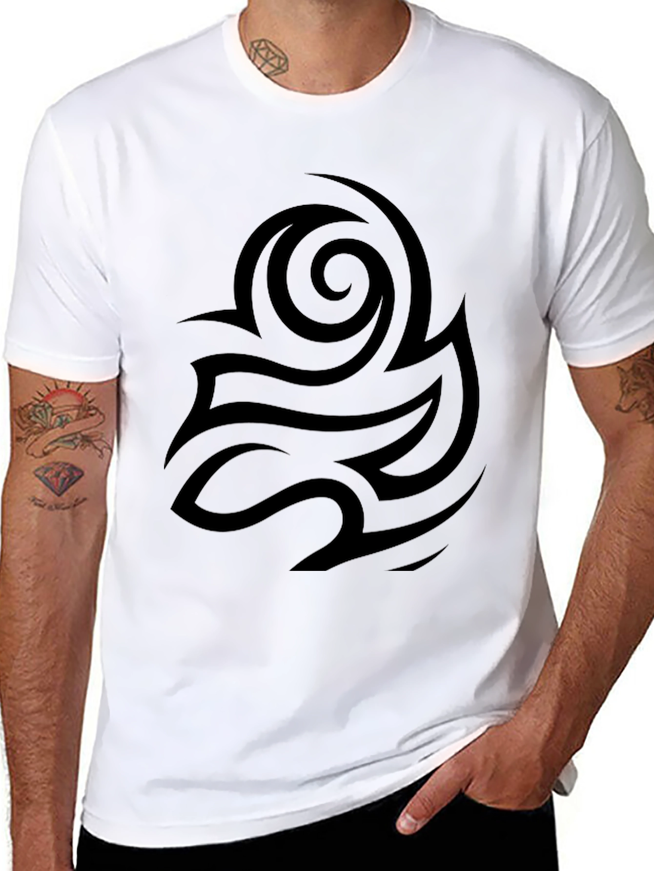 Black Tribal Design Tee | Stylish Mens T-Shirt