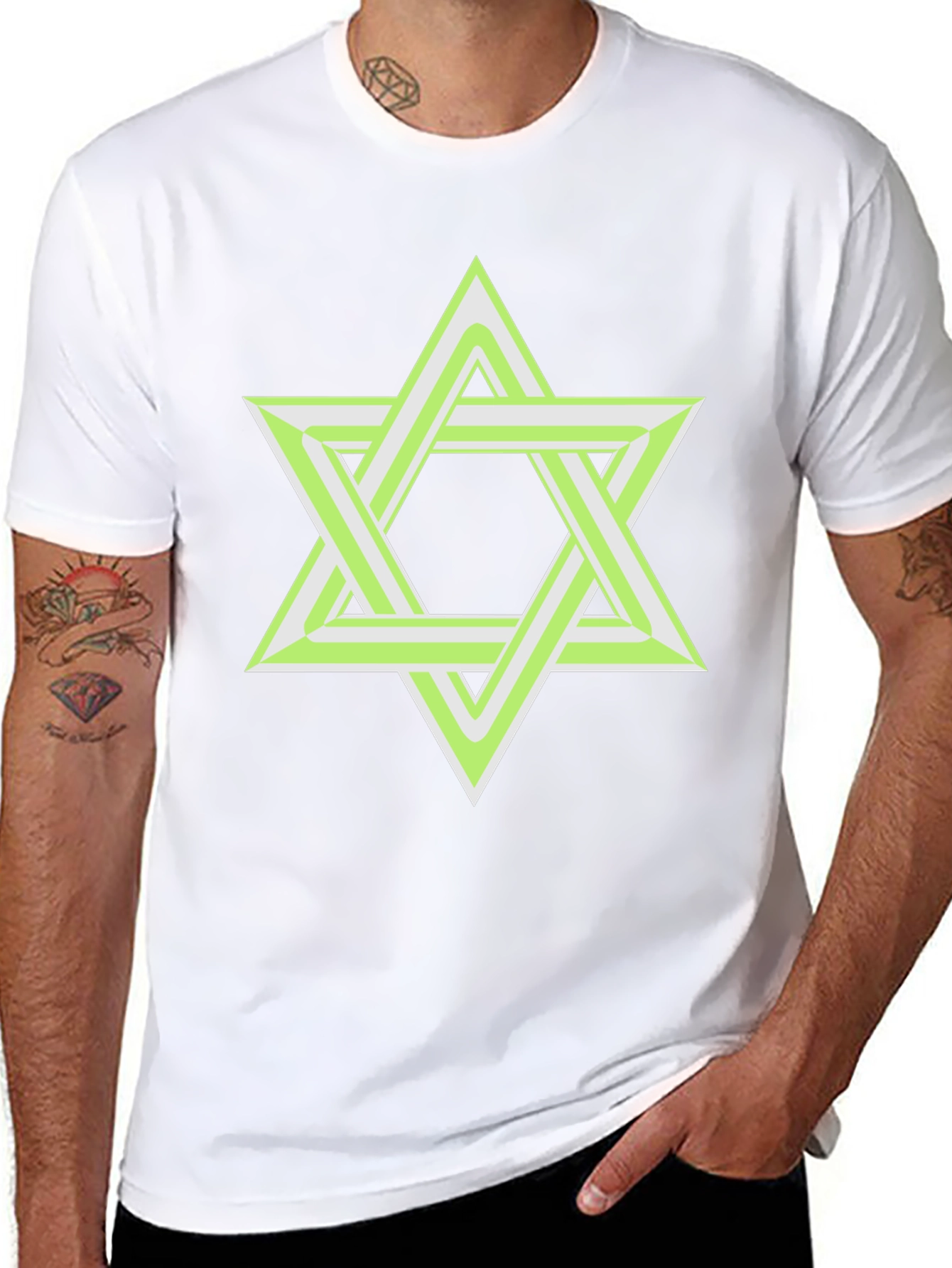 Illusion Star Graphic T-Shirt - Mens Casual Tee