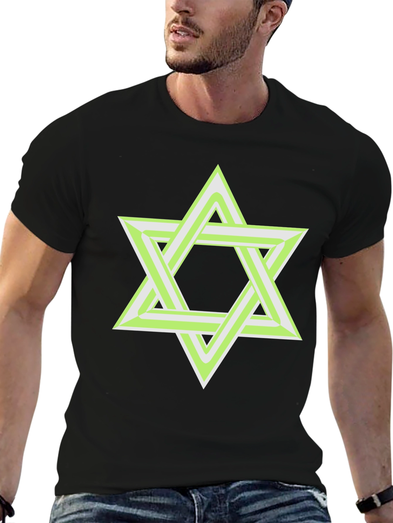 Illusion Star Graphic T-Shirt - Mens Casual Tee
