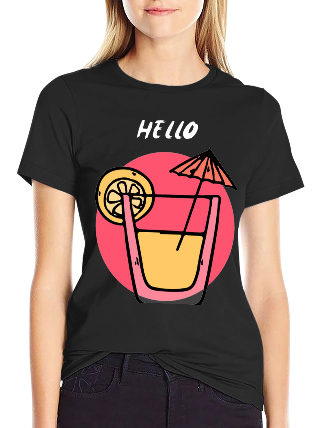 Summer Cocktail Graphic T-Shirt - Hello!