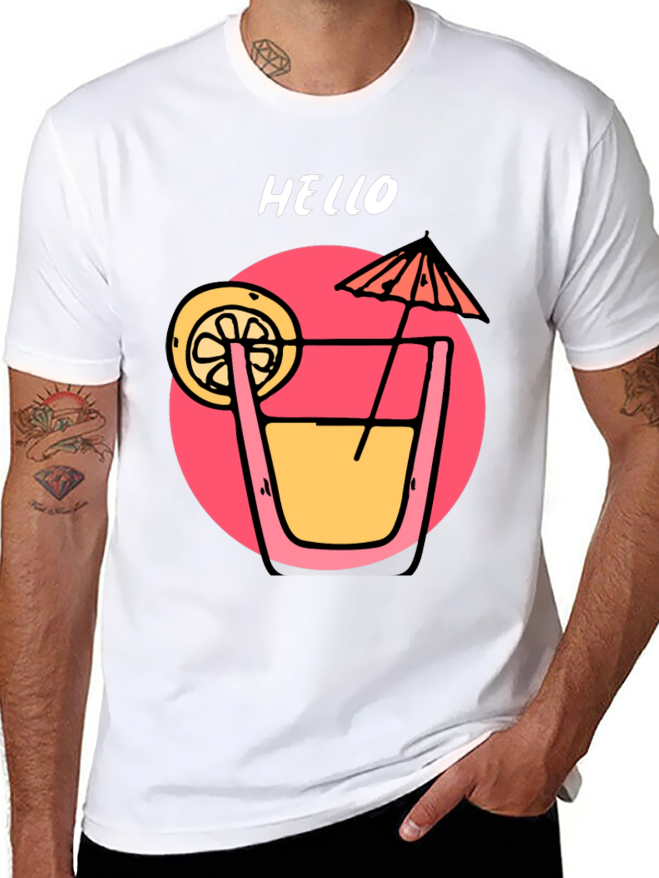 Summer Cocktail Graphic T-Shirt - Hello!