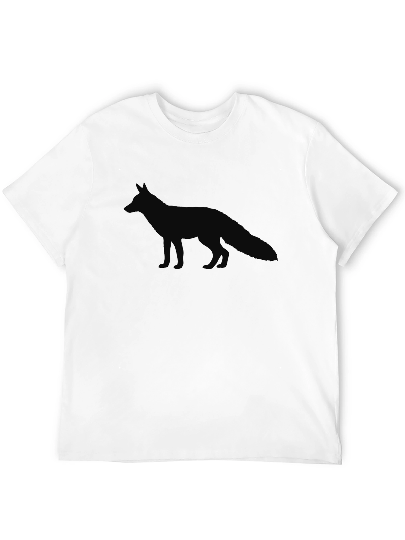 Mens Black T-Shirt with Fox Silhouette