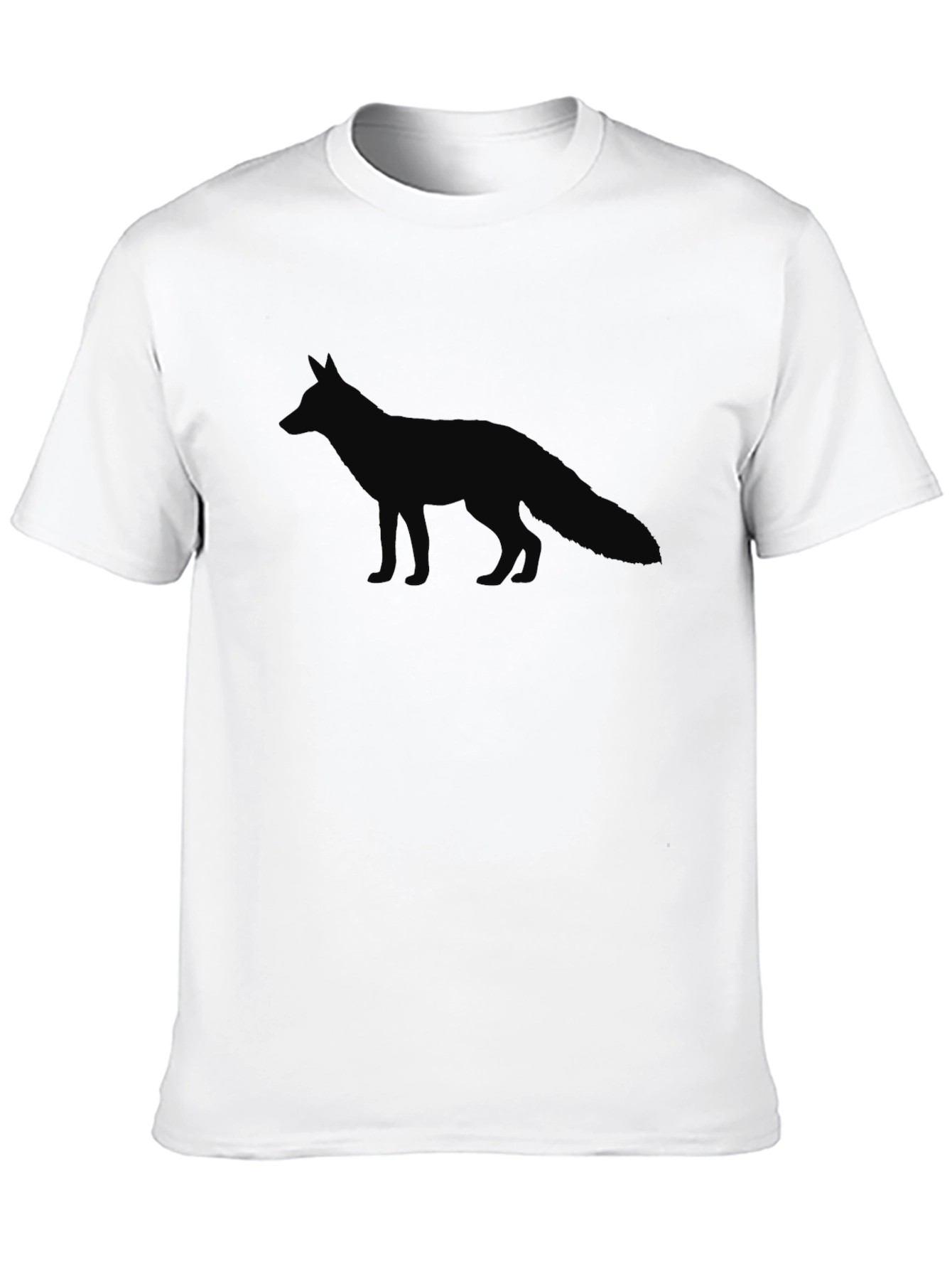 Mens Black T-Shirt with Fox Silhouette