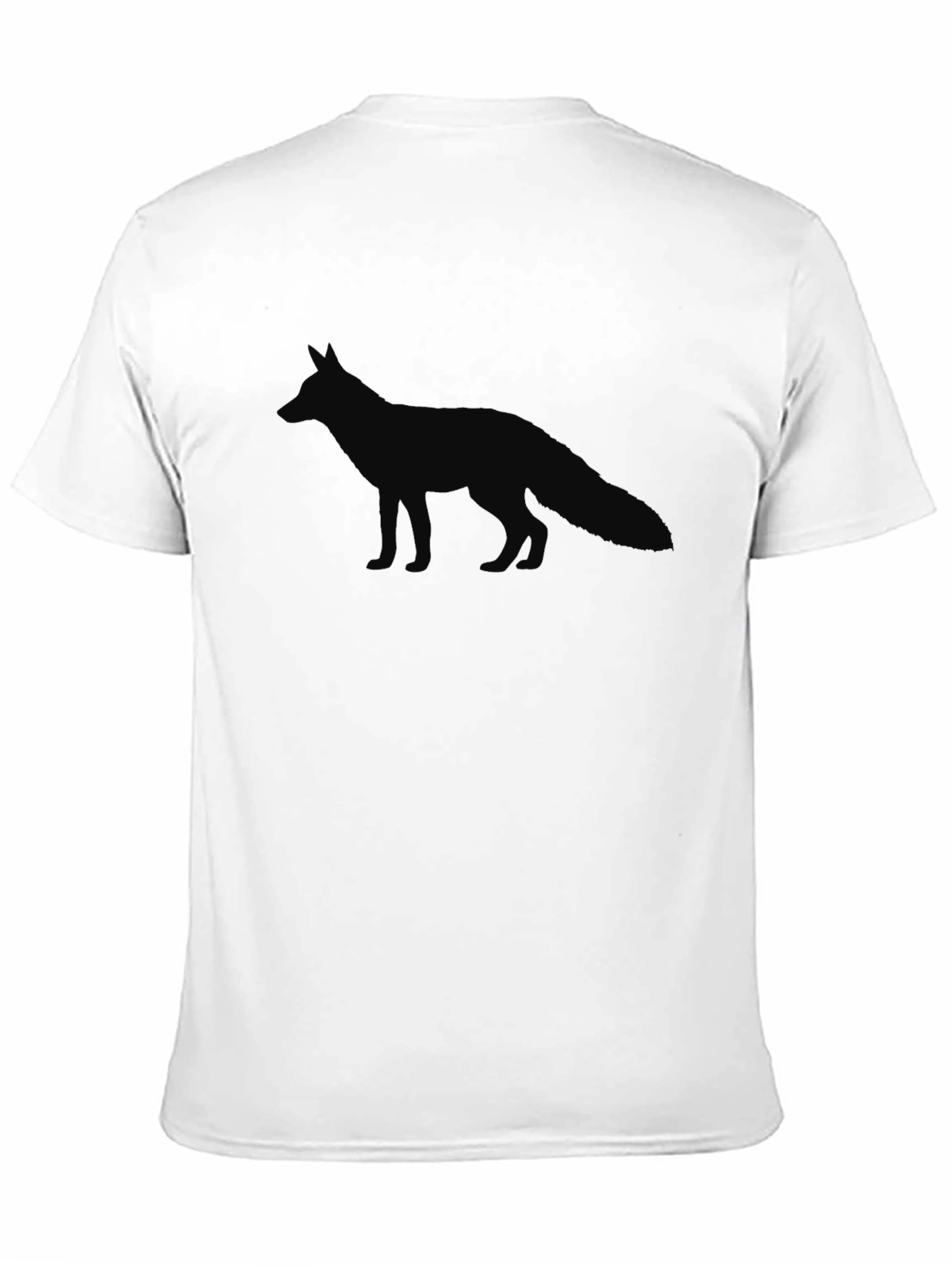 Mens Black T-Shirt with Fox Silhouette