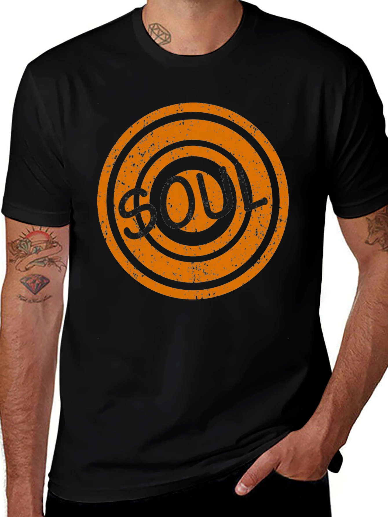 Retro Soul Symbol Black T-Shirt