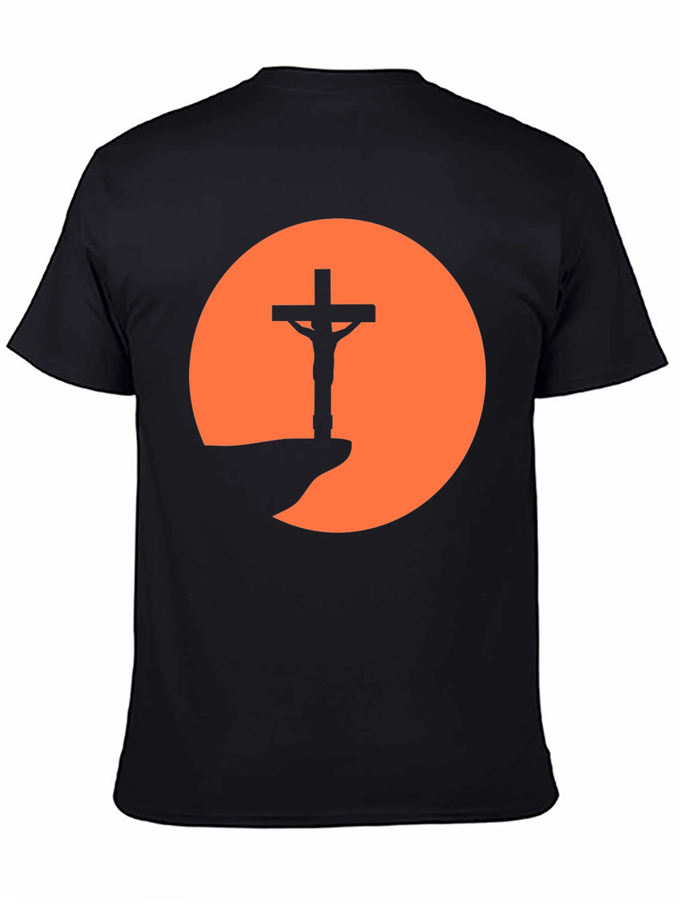 Silhouette Cross Sunset Graphic Tee - Black