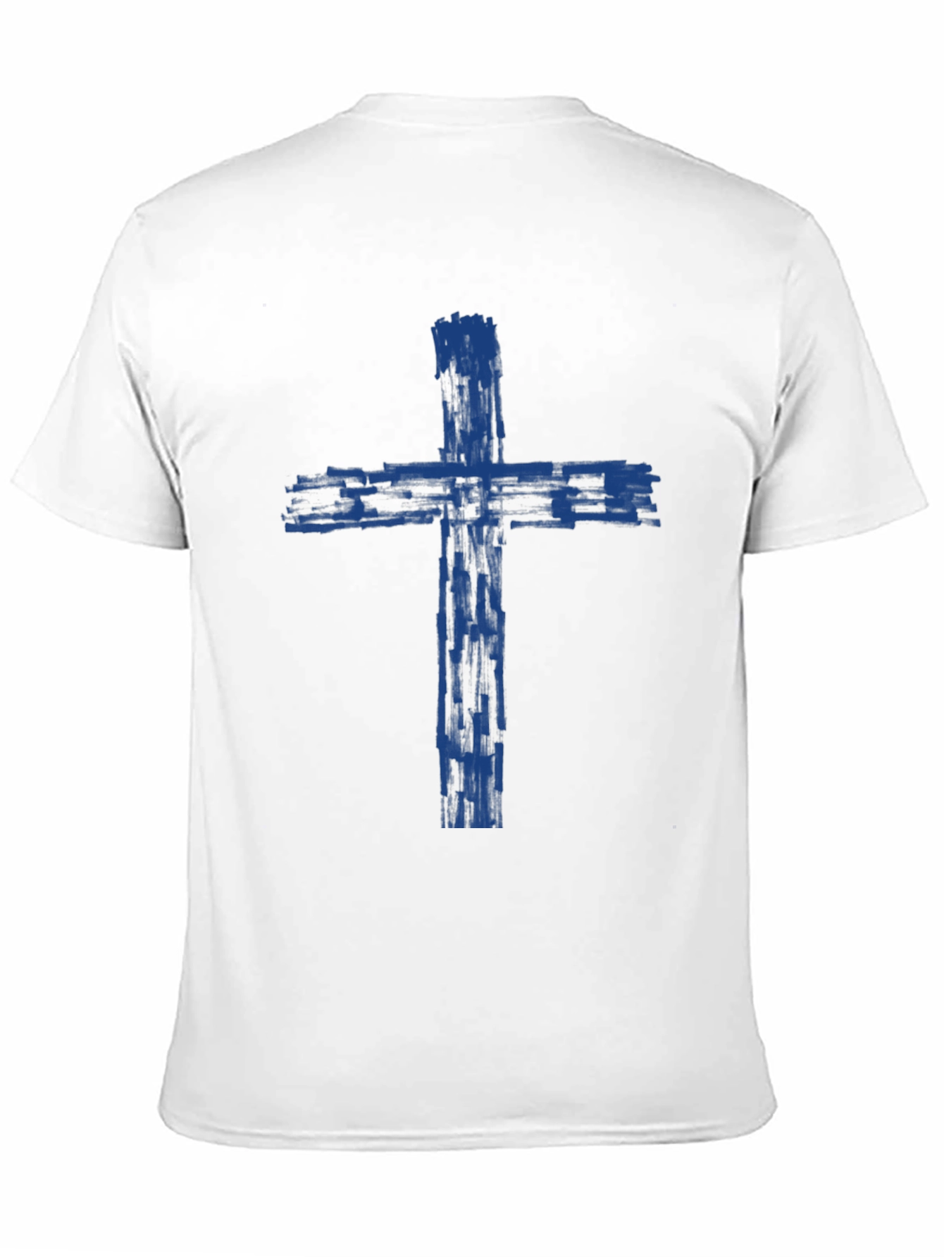 Mens Black T-Shirt with Blue Cross Graphic