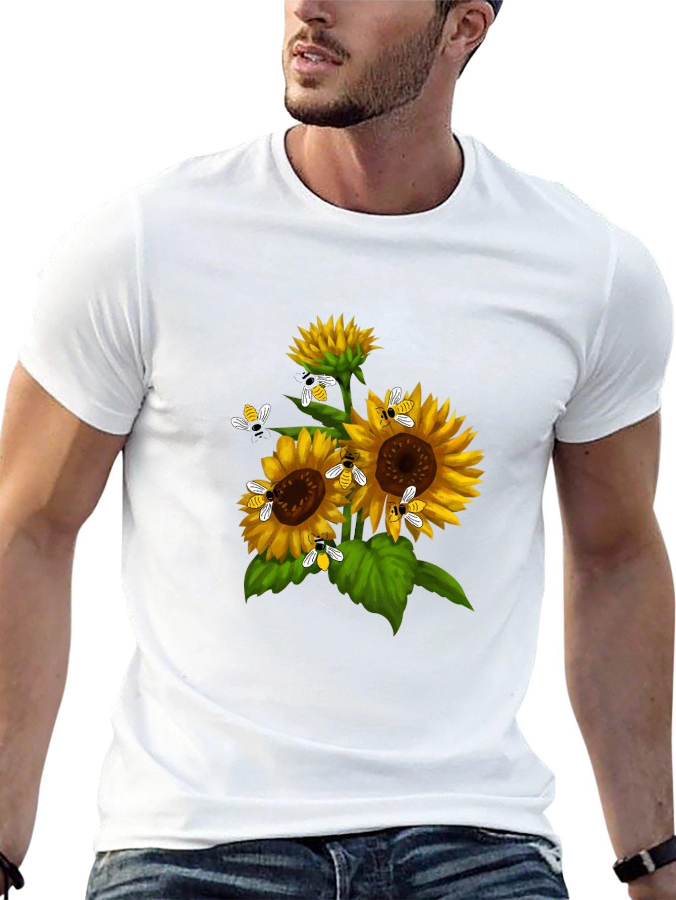 Sunflower Bee Graphic T-Shirt