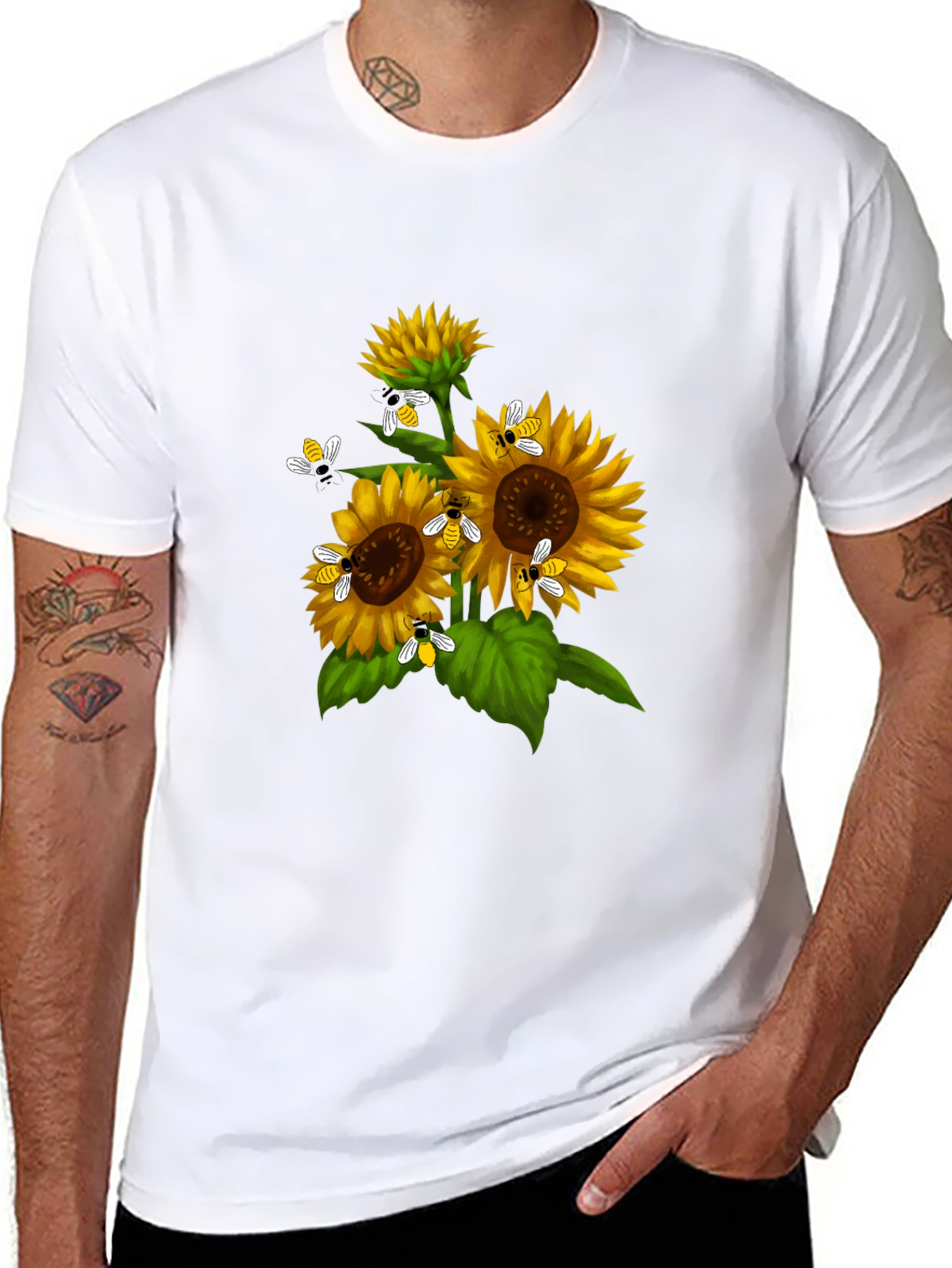 Sunflower Bee Graphic T-Shirt