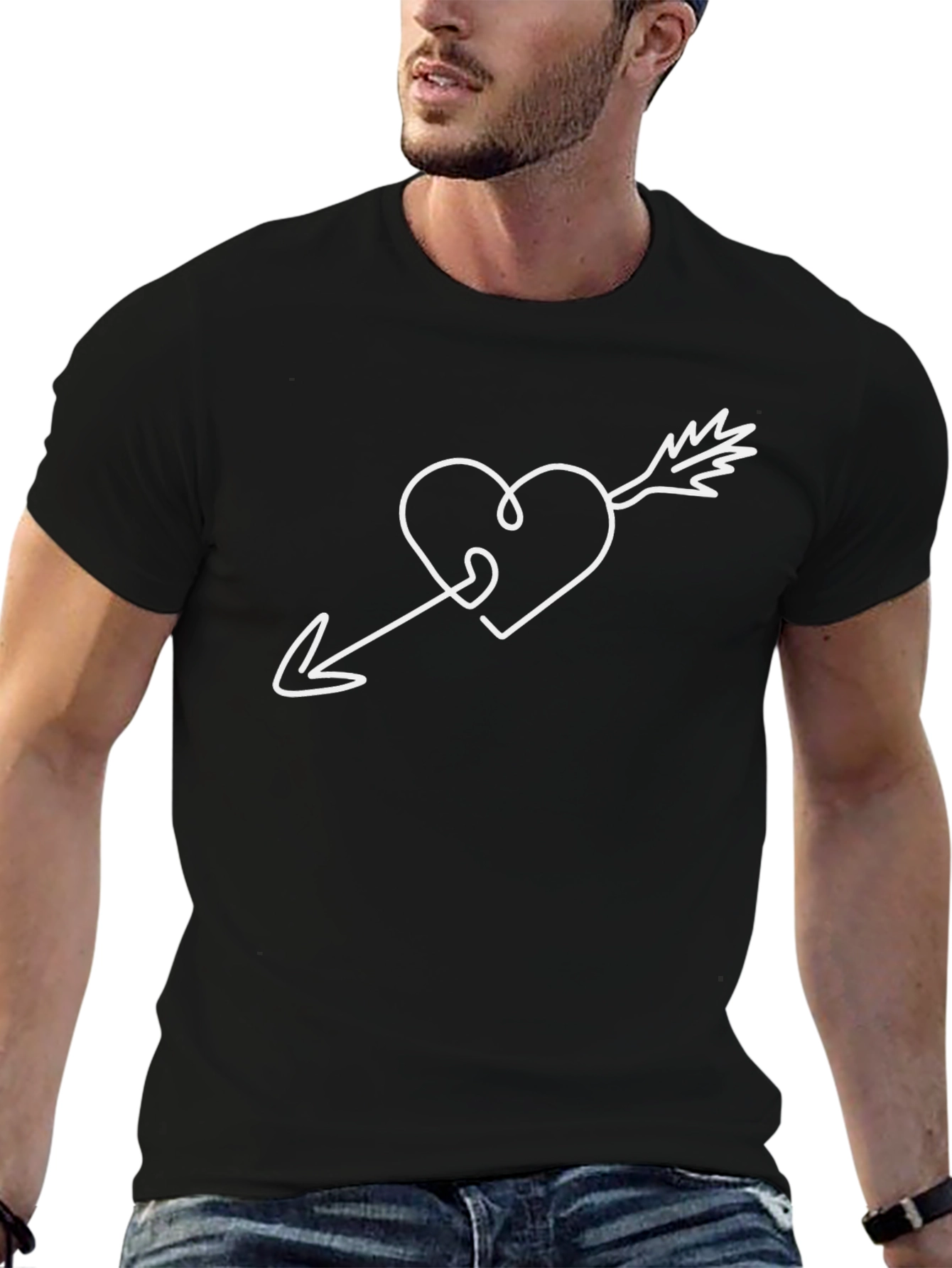 Heart Arrow Graphic Tee - Classic Black T-Shirt