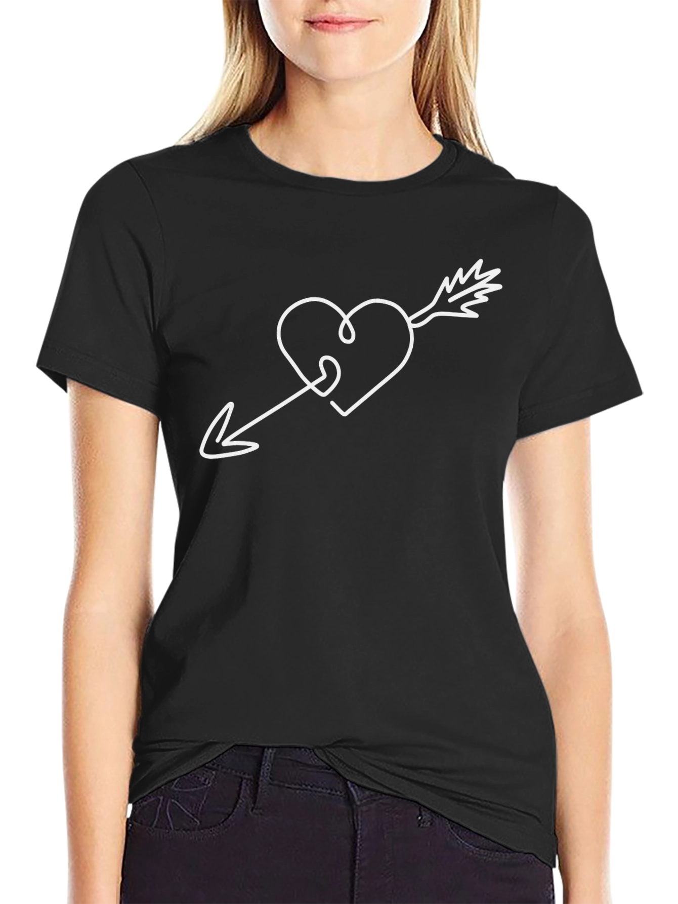 Heart Arrow Graphic Tee - Classic Black T-Shirt