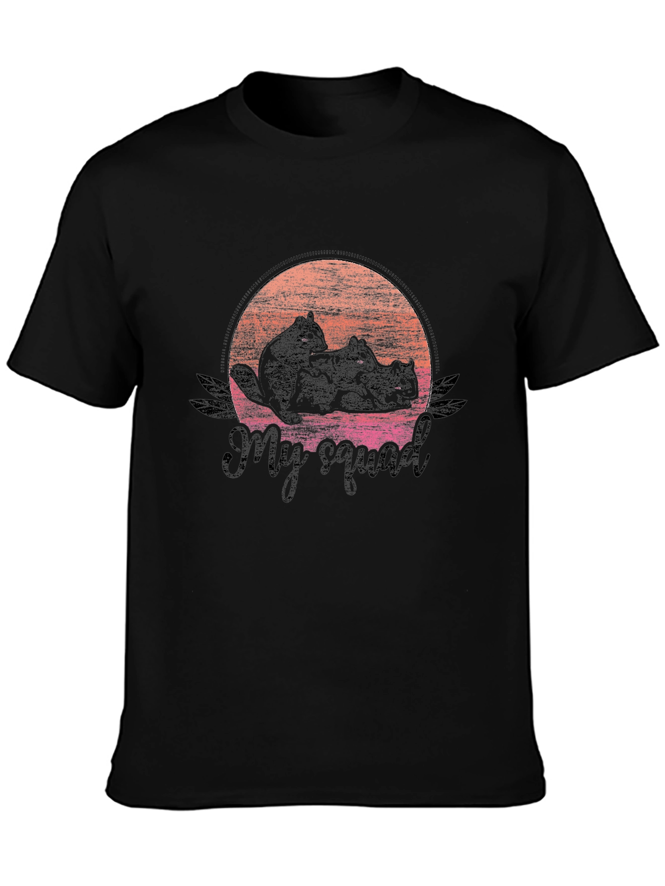 Squirrel Squad Black T-Shirt