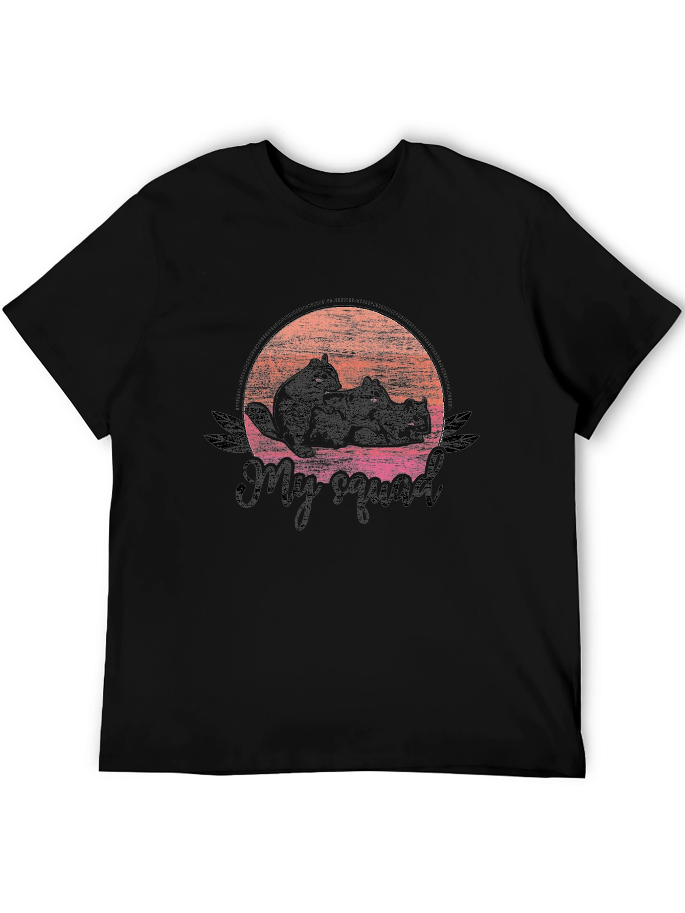 Squirrel Squad Black T-Shirt